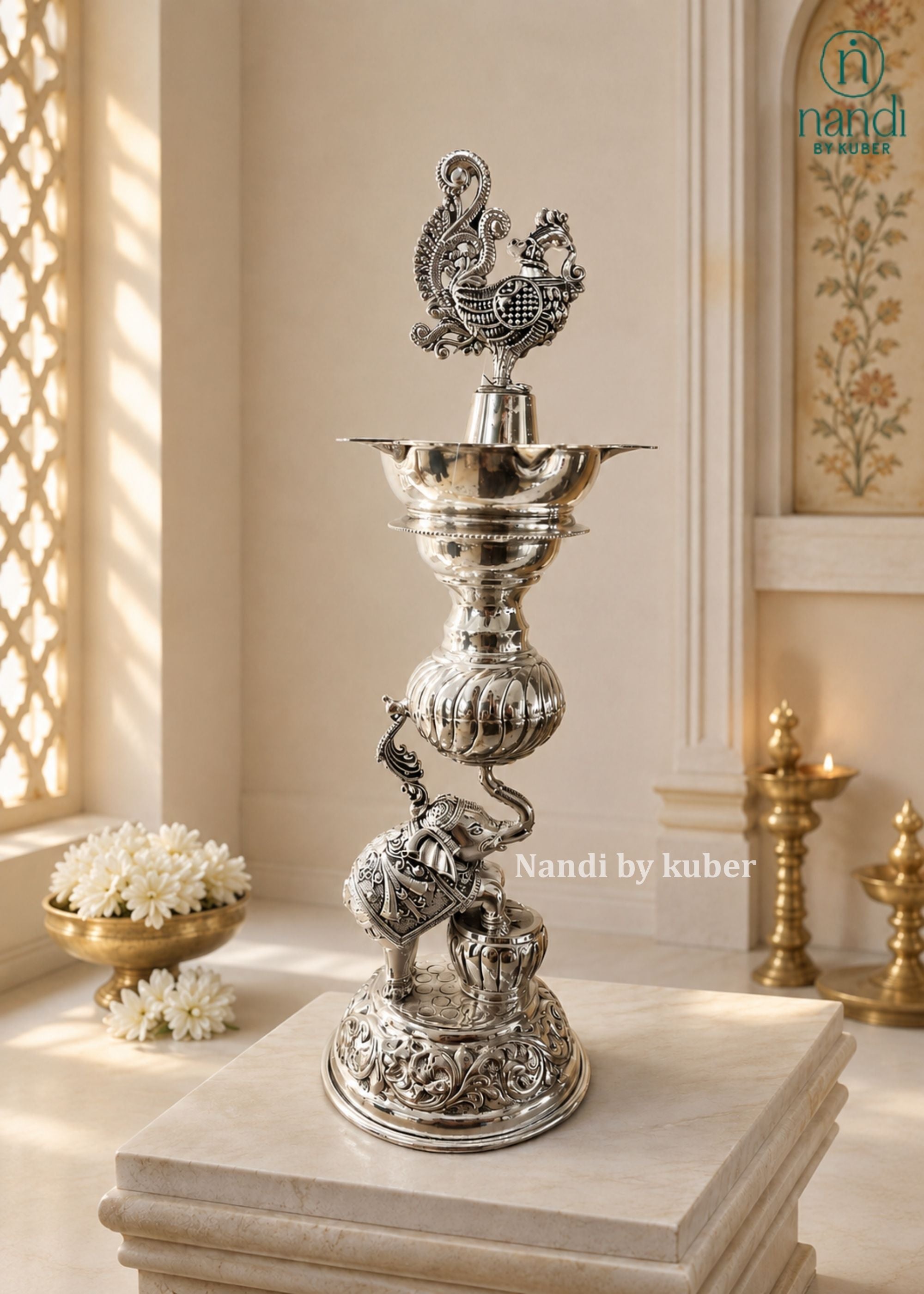 Metal Elephant Lamp - side view