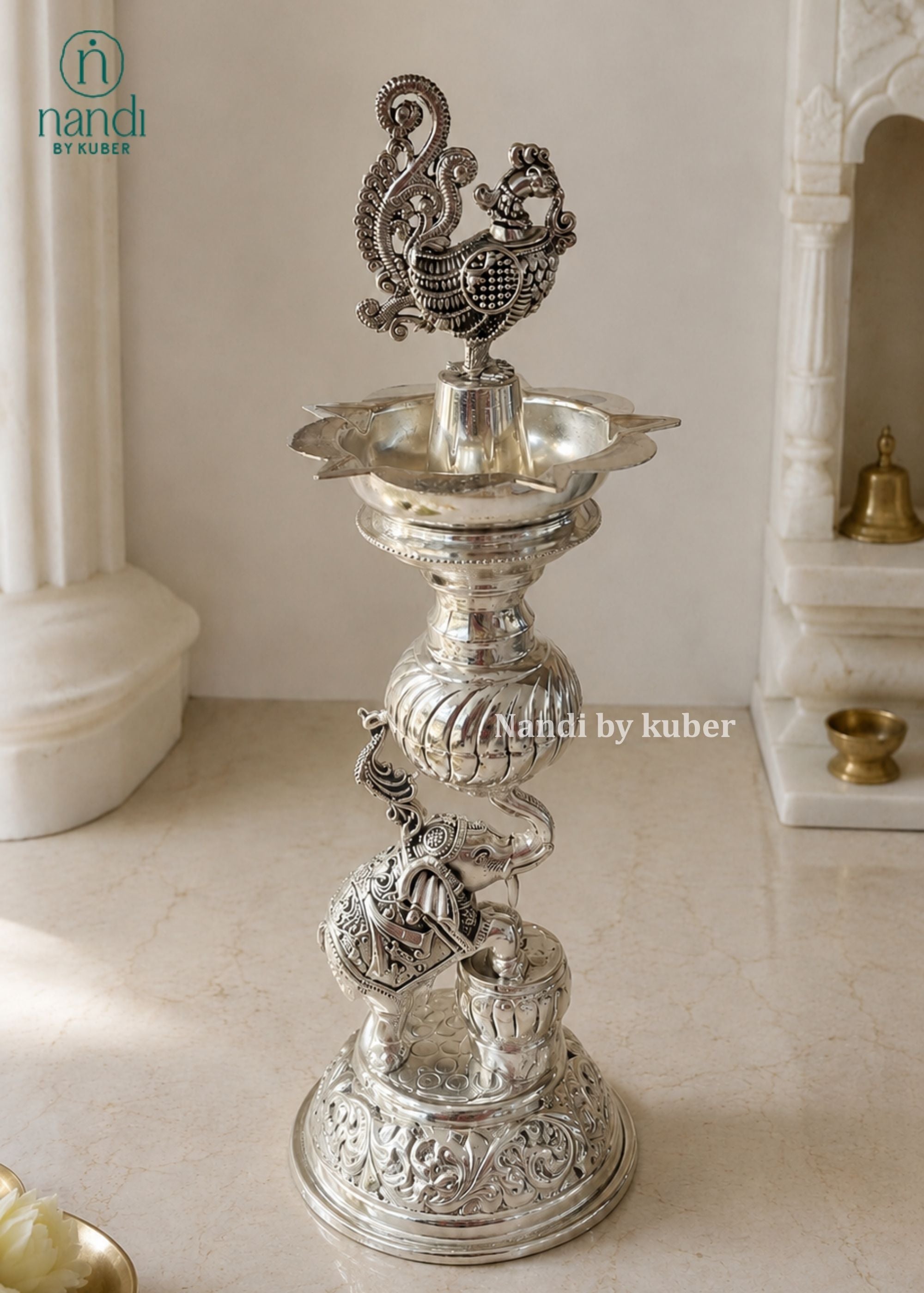 Metal Elephant Lamp - lifestyle view