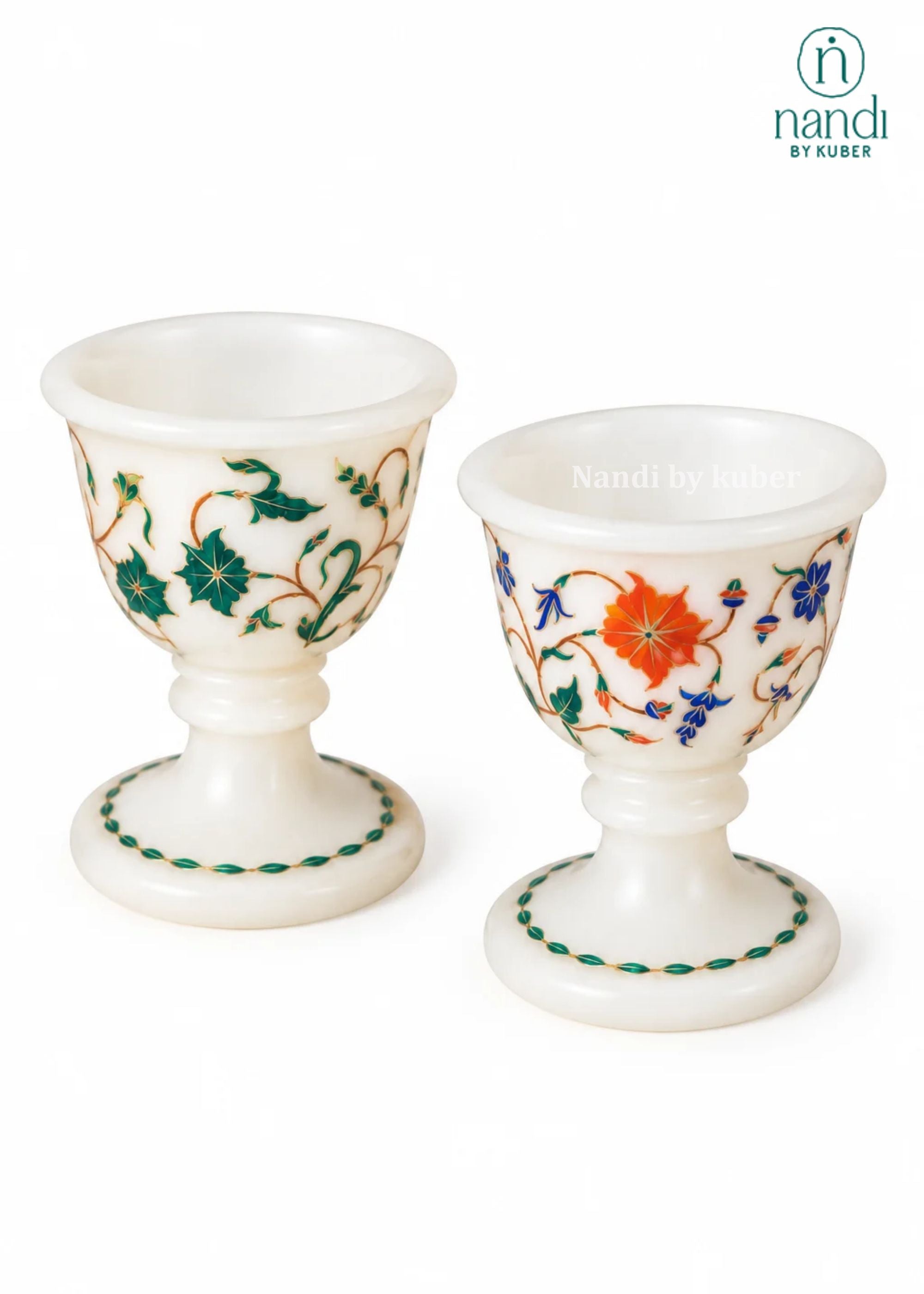Marble Inlay Glass (Set of 2)