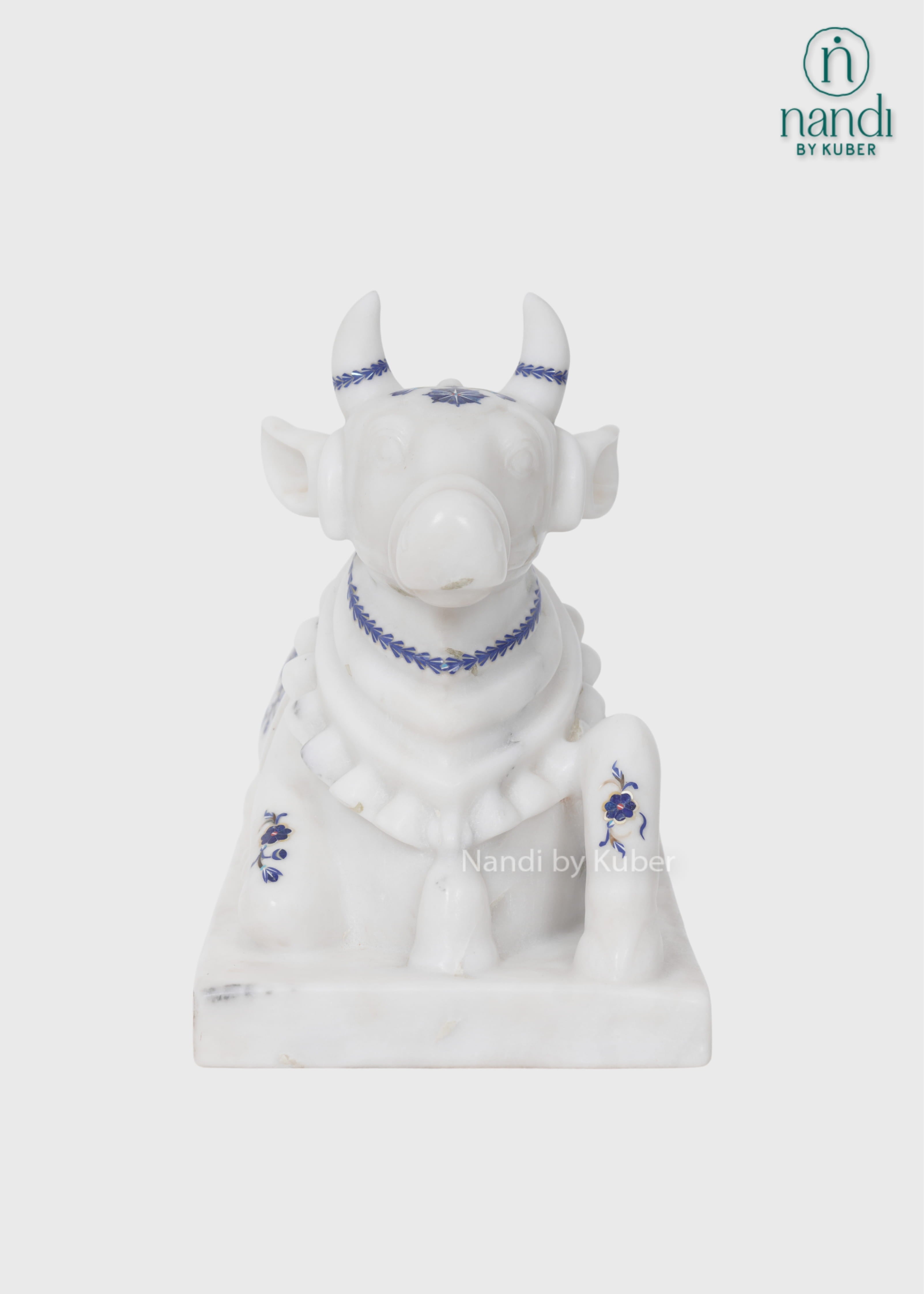 Marble Inlay Nandi Sitting