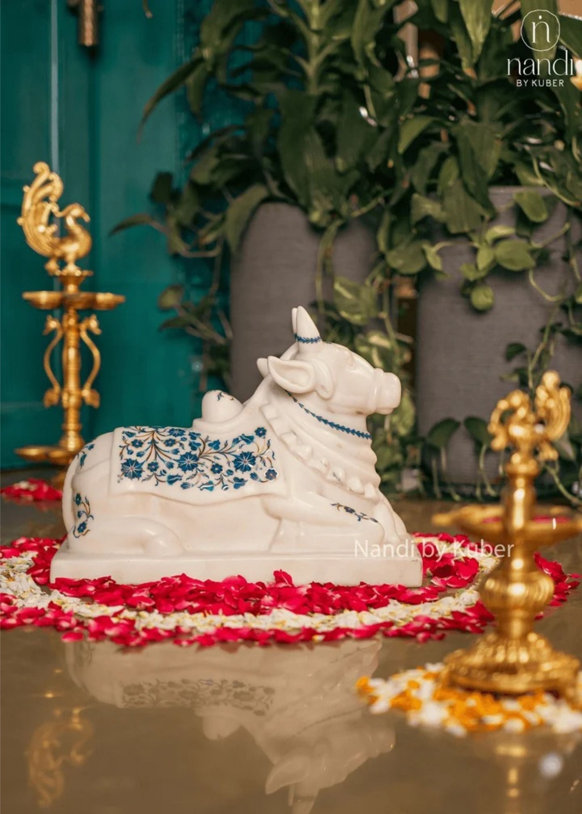 Marble Inlay Nandi Sitting