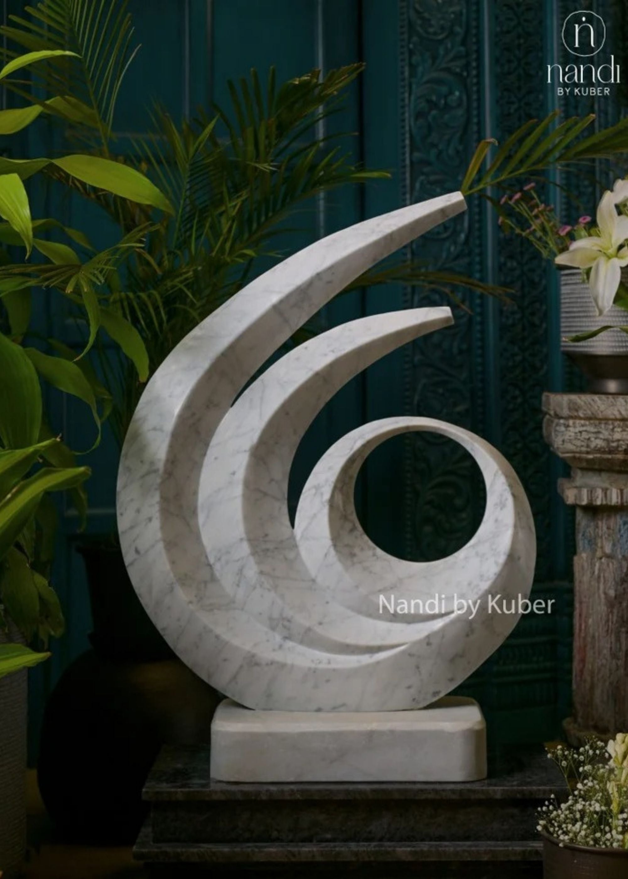 Marble Swirl Abstract Sculpture
