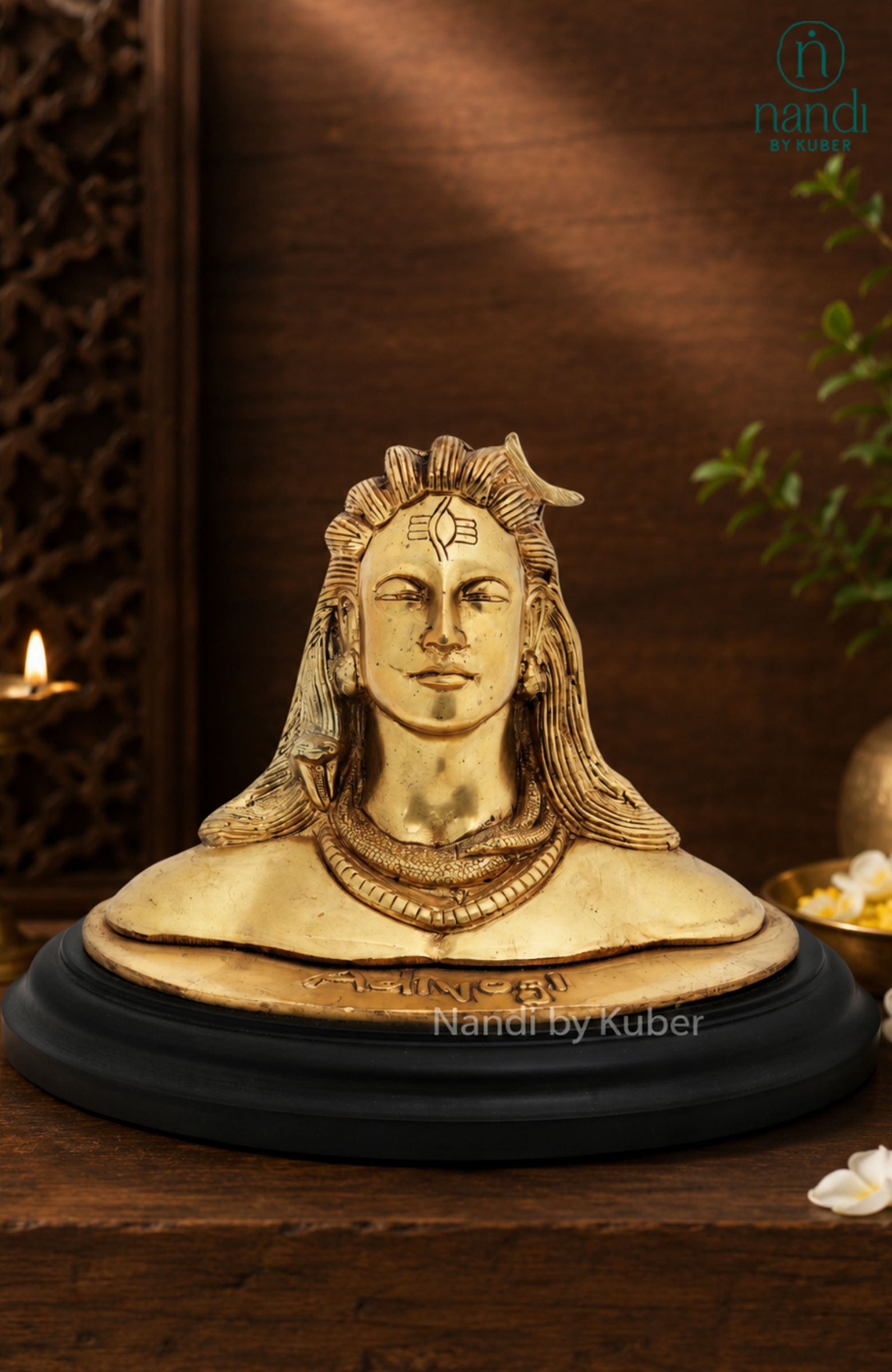 Brass Adiyogi with Base