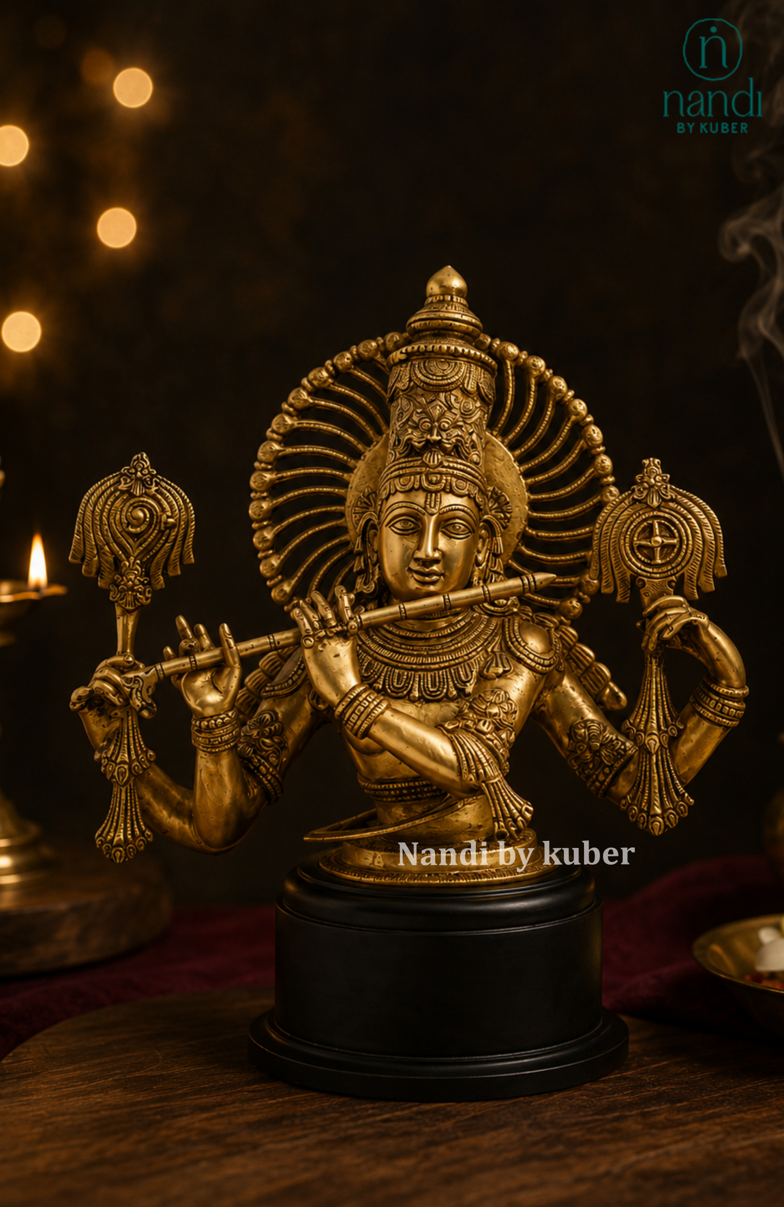Brass Murliwala with Base