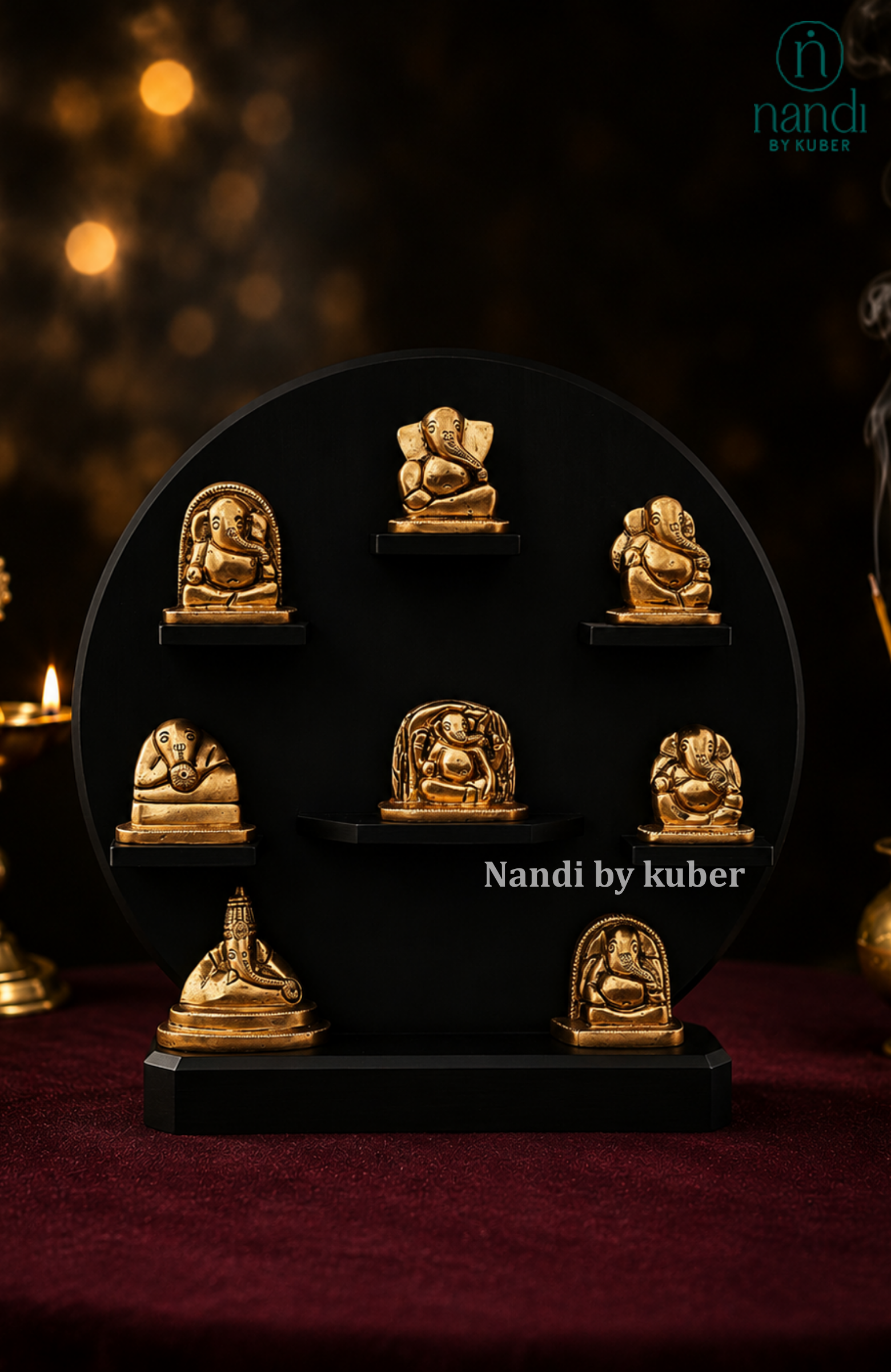 Brass Asht Vinayak Frame Round