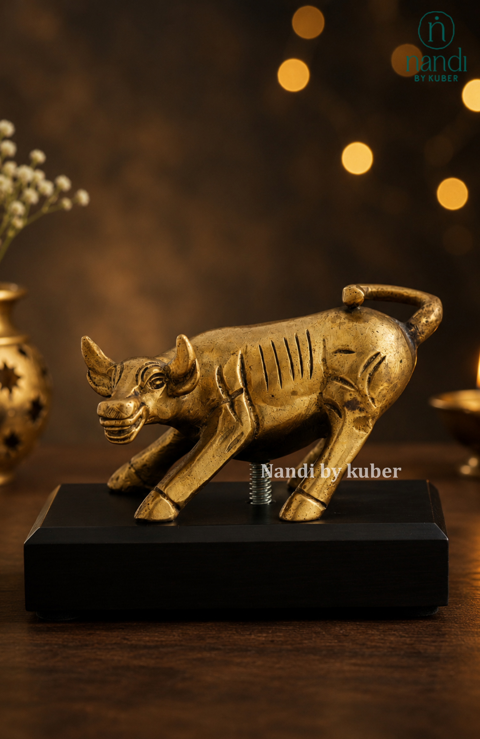 Brass Bull With Base