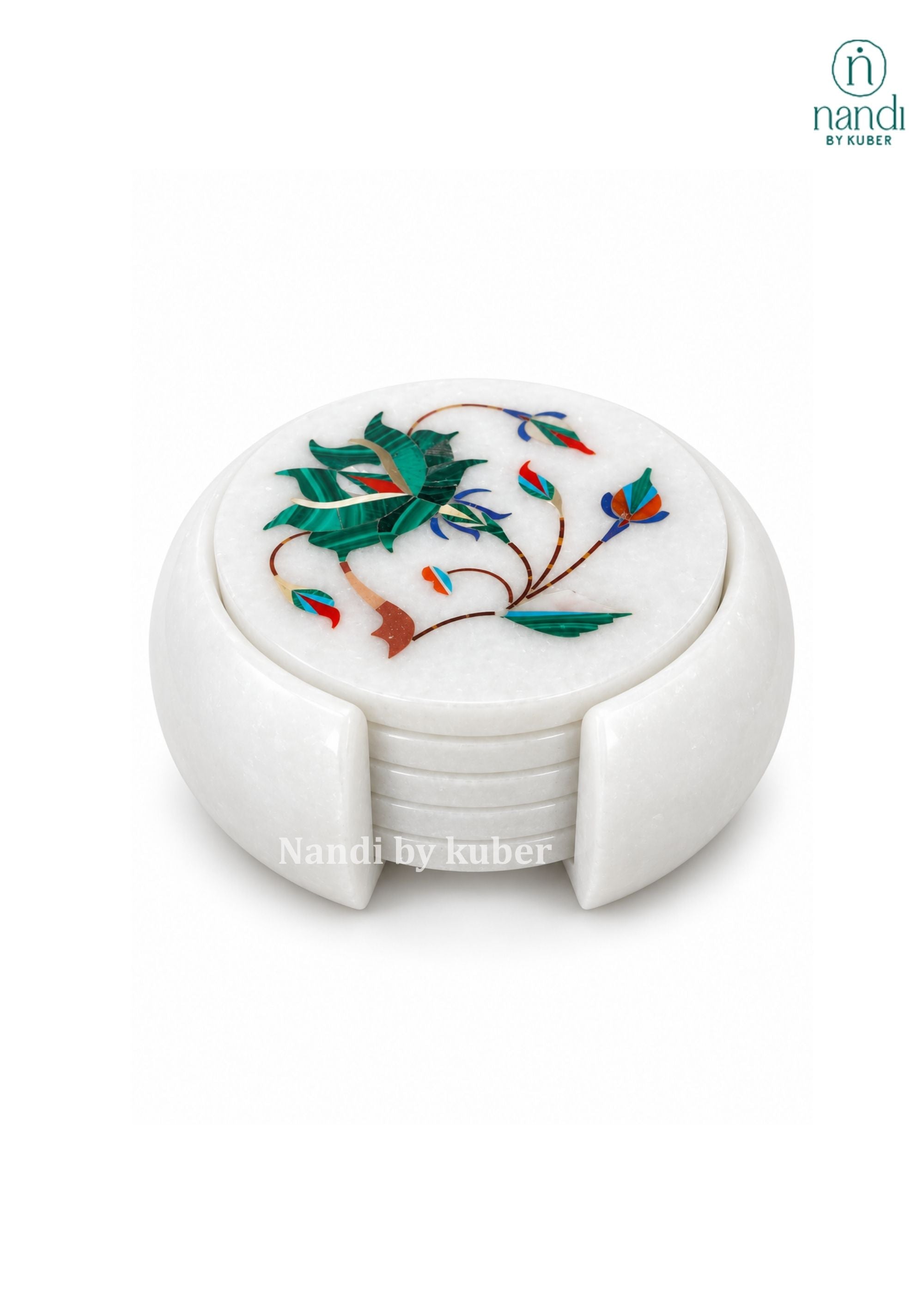 Marble Inlay Coaster - angle 2