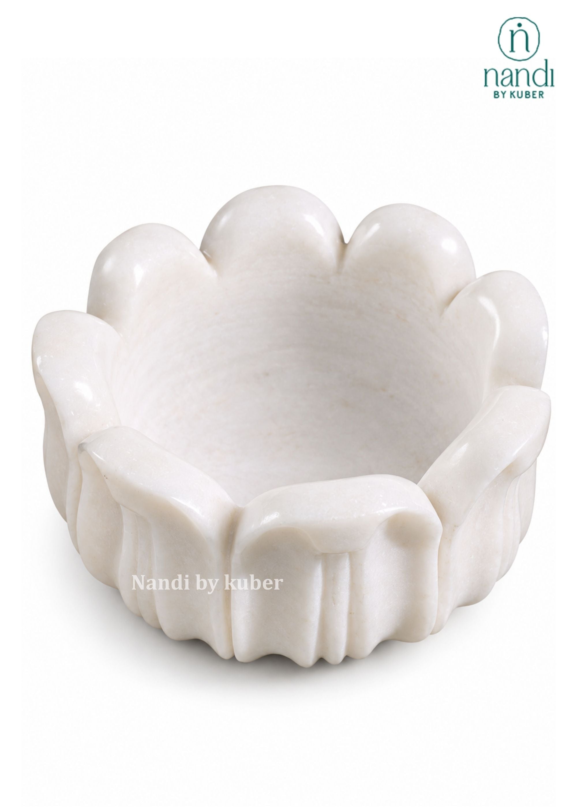 Marble Lotus Bowl - angle 2