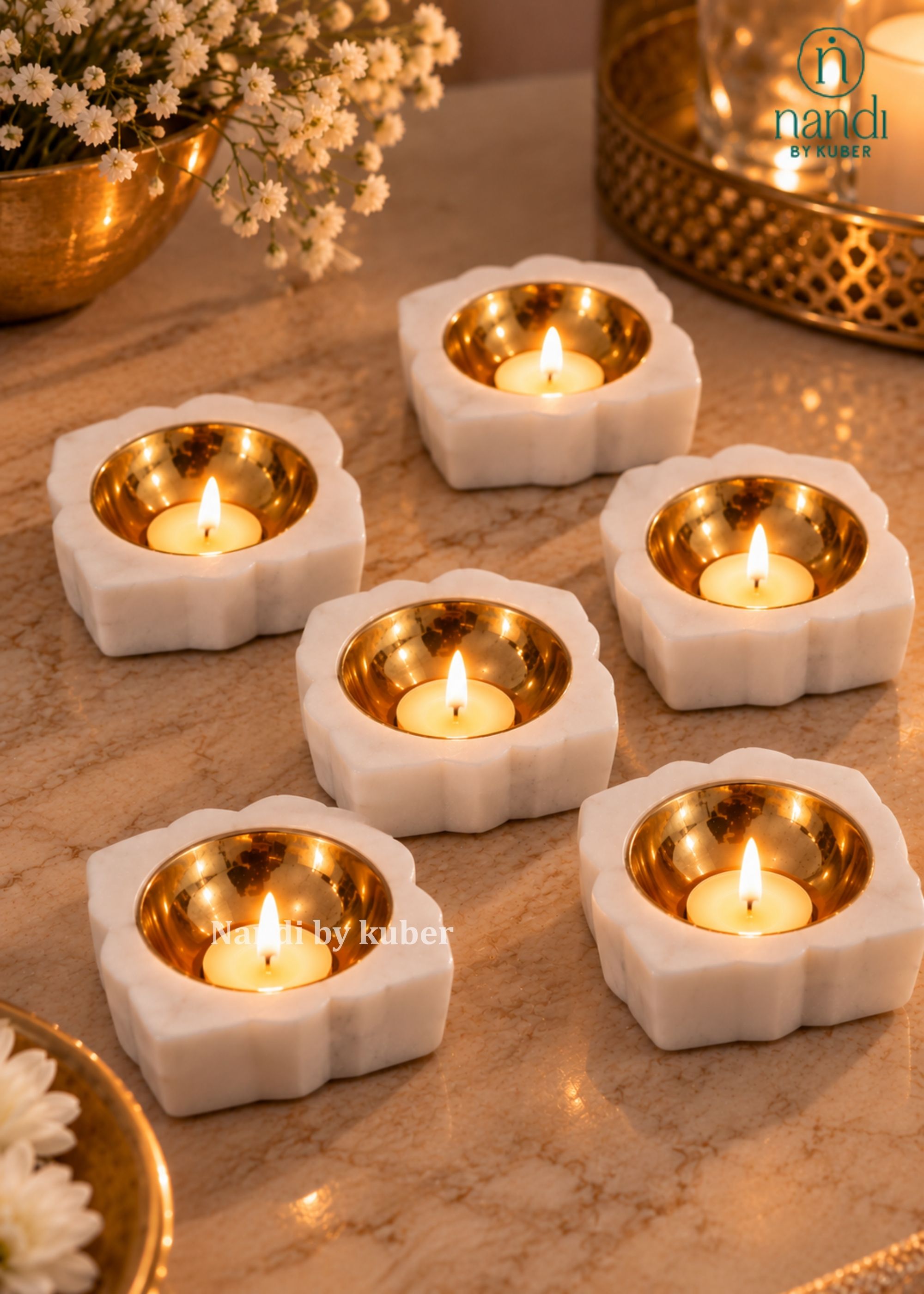 Marble Candle Stand - angle 2