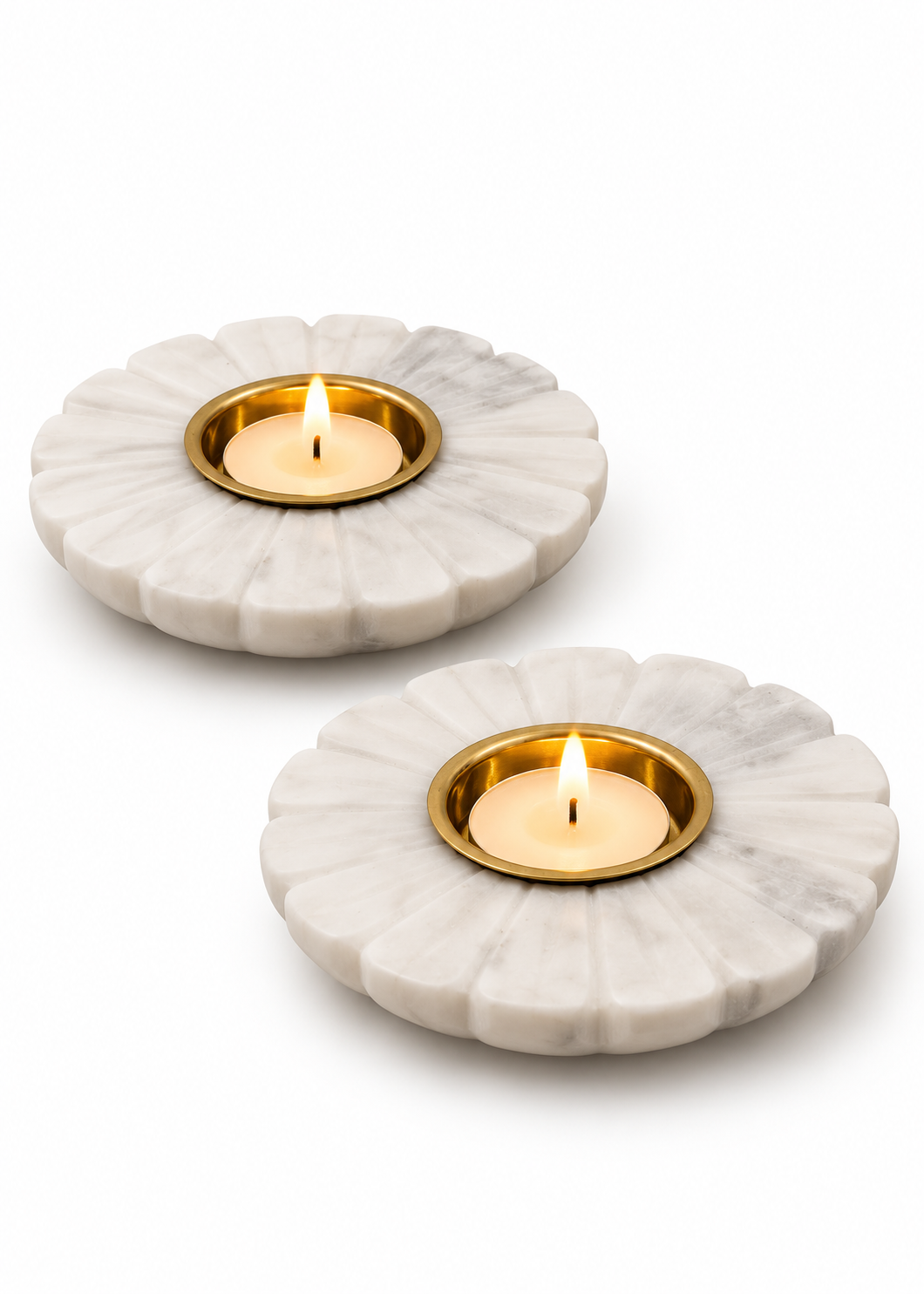 Marble Flower Candle Stand - angle 4