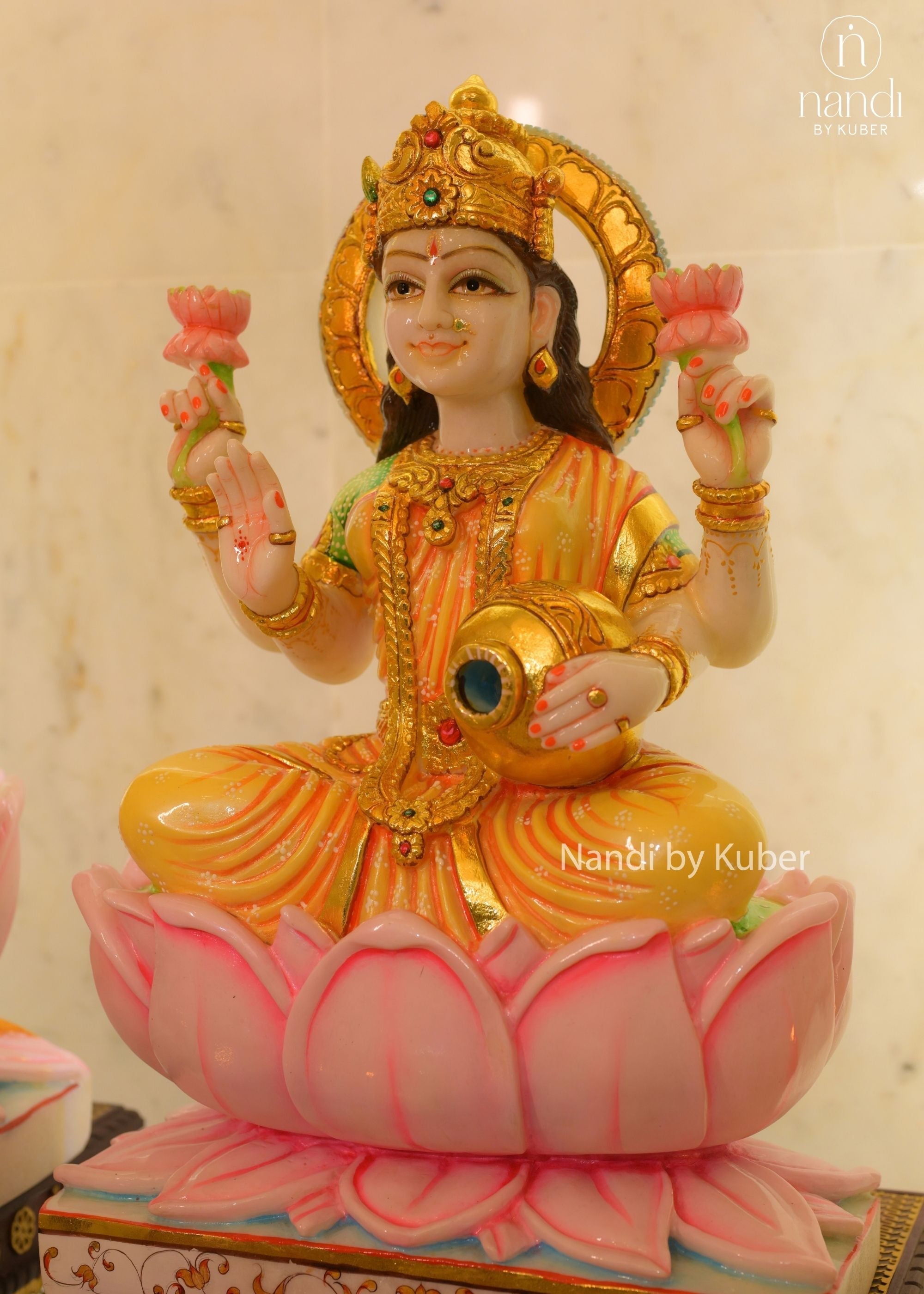 Marble Vishnu Laxmi Pair - angle 2