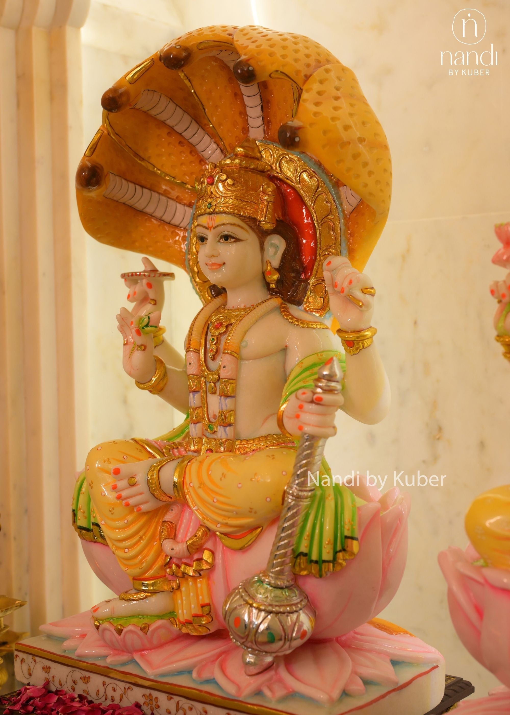 Marble Vishnu Laxmi Pair - angle 3