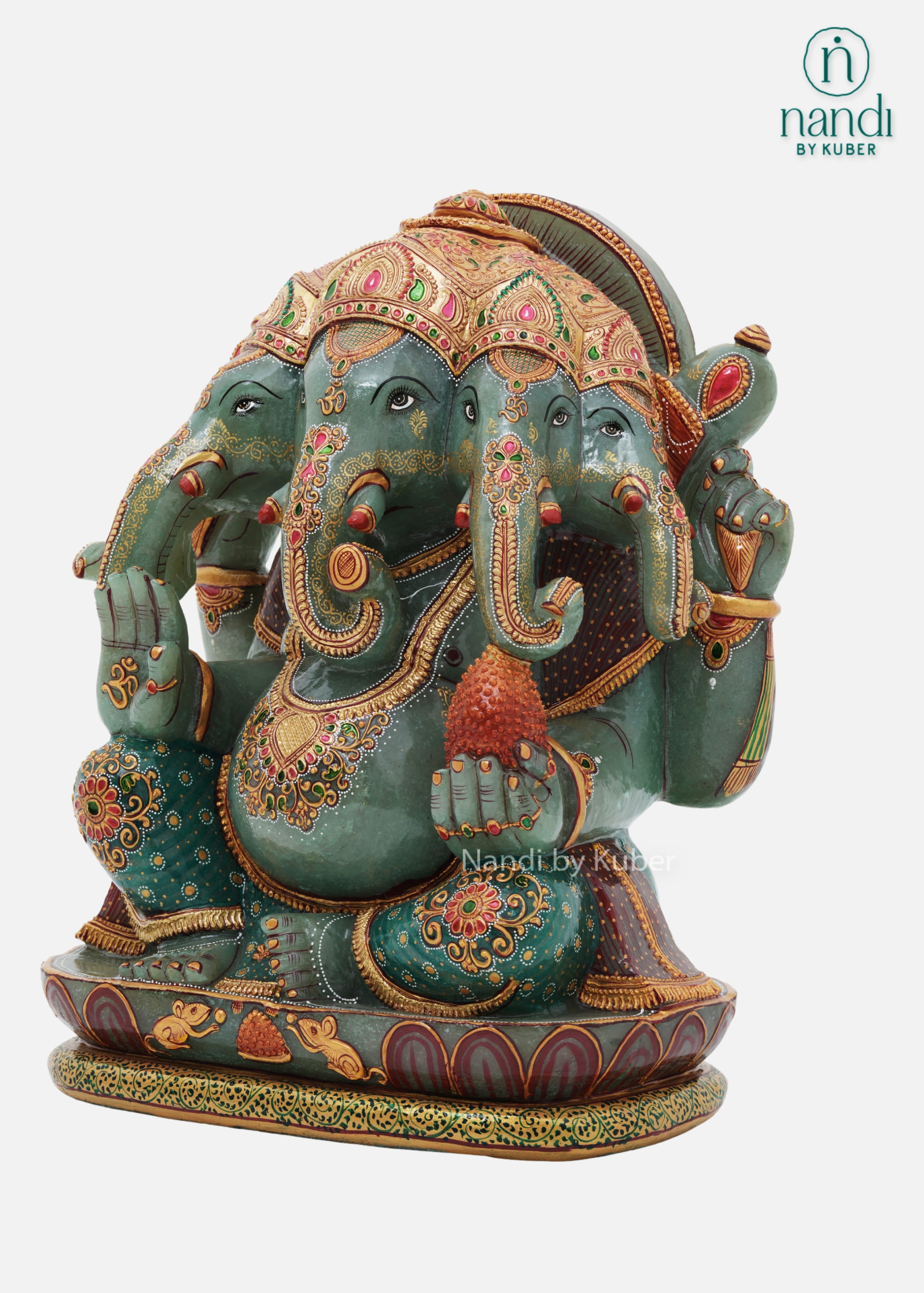 Jade Stone 5 Face Ganesha