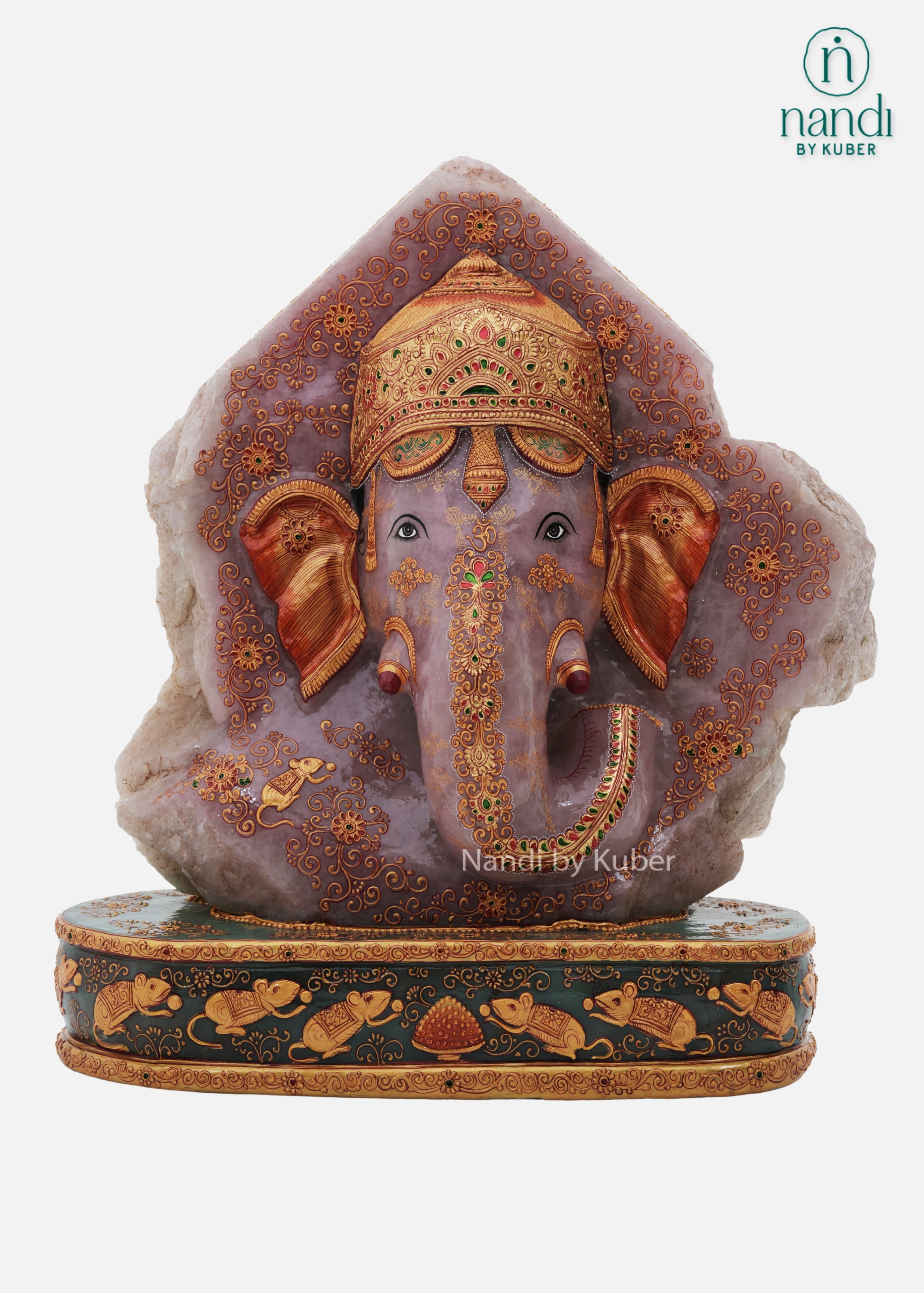 Rose Quartz Ganesha Head