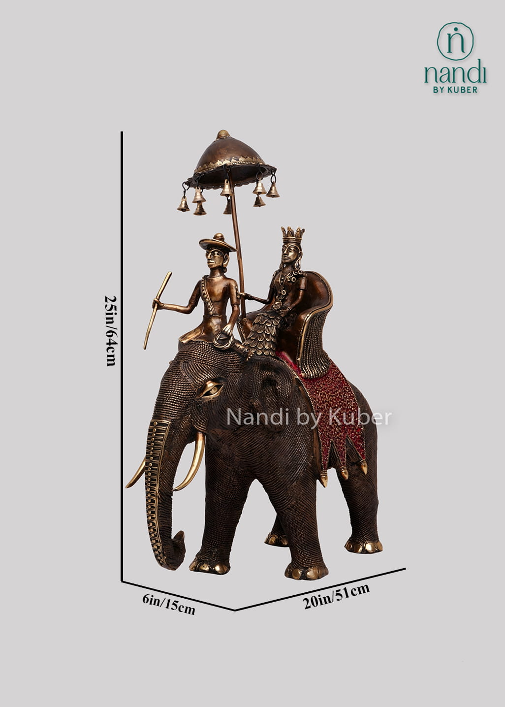 Brass Elephant Queen Sawari