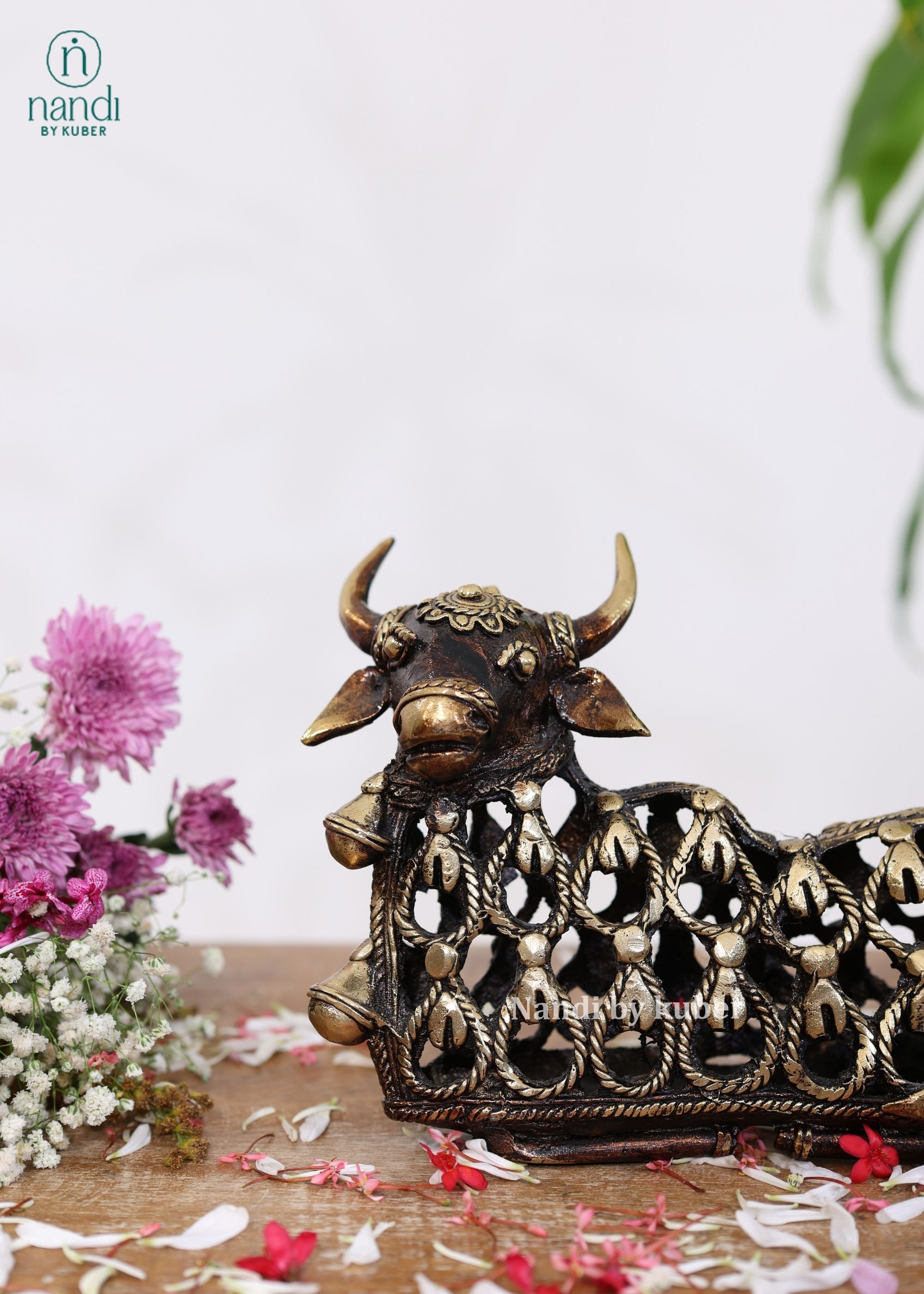 Brass Nandi Jali Work - front view