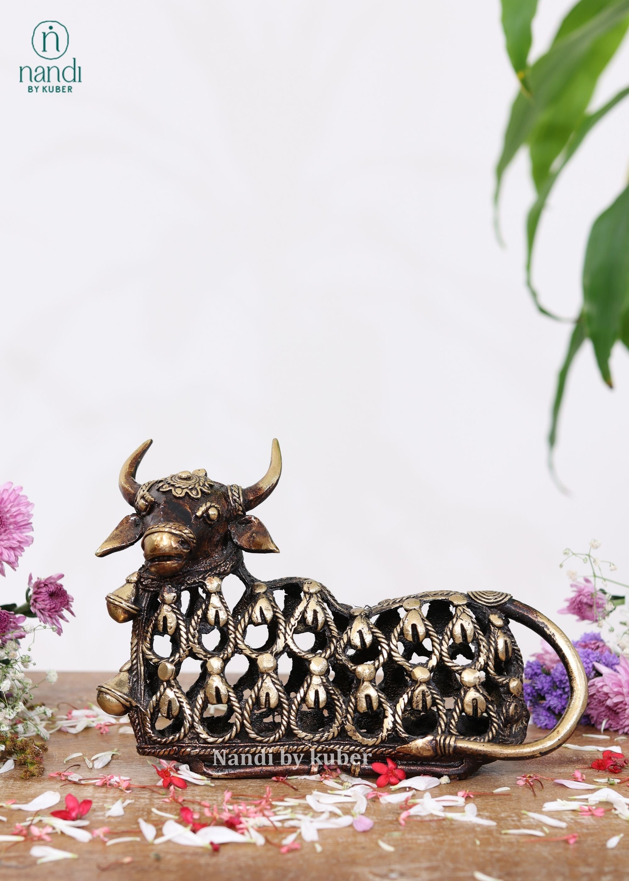 Brass Nandi Jali Work - side view
