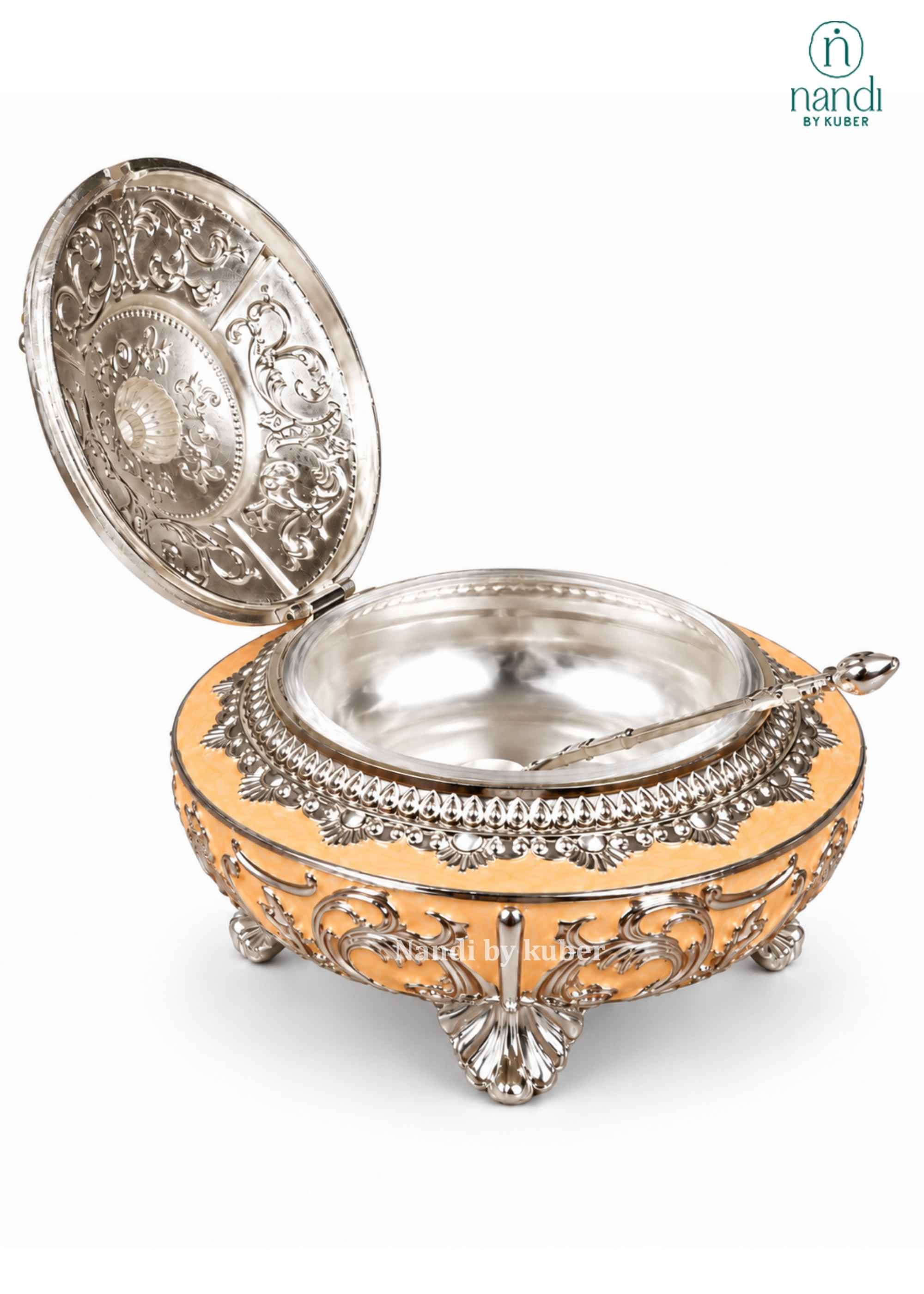 Metal Sugar Pot Peach - view 2
