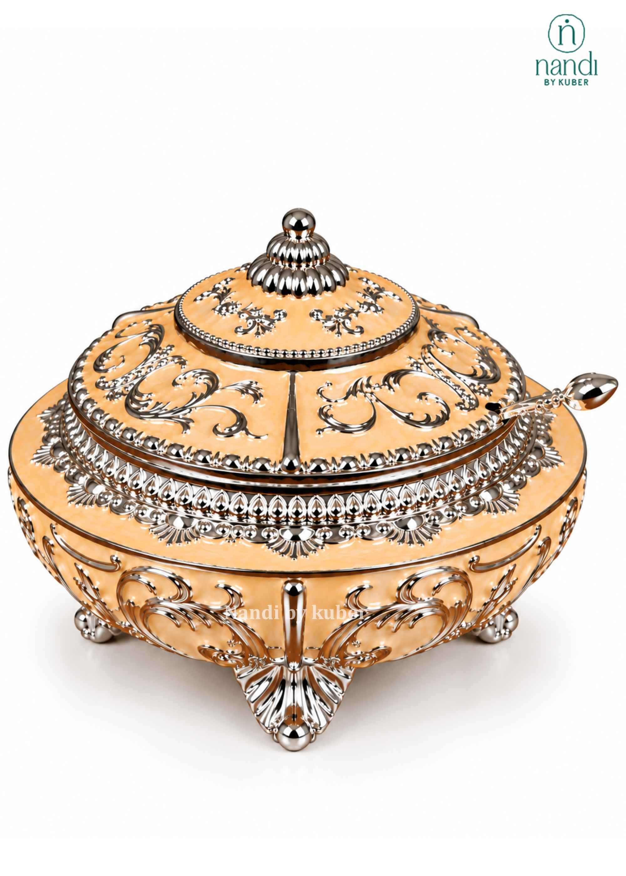 Metal Sugar Pot Peach - view 3