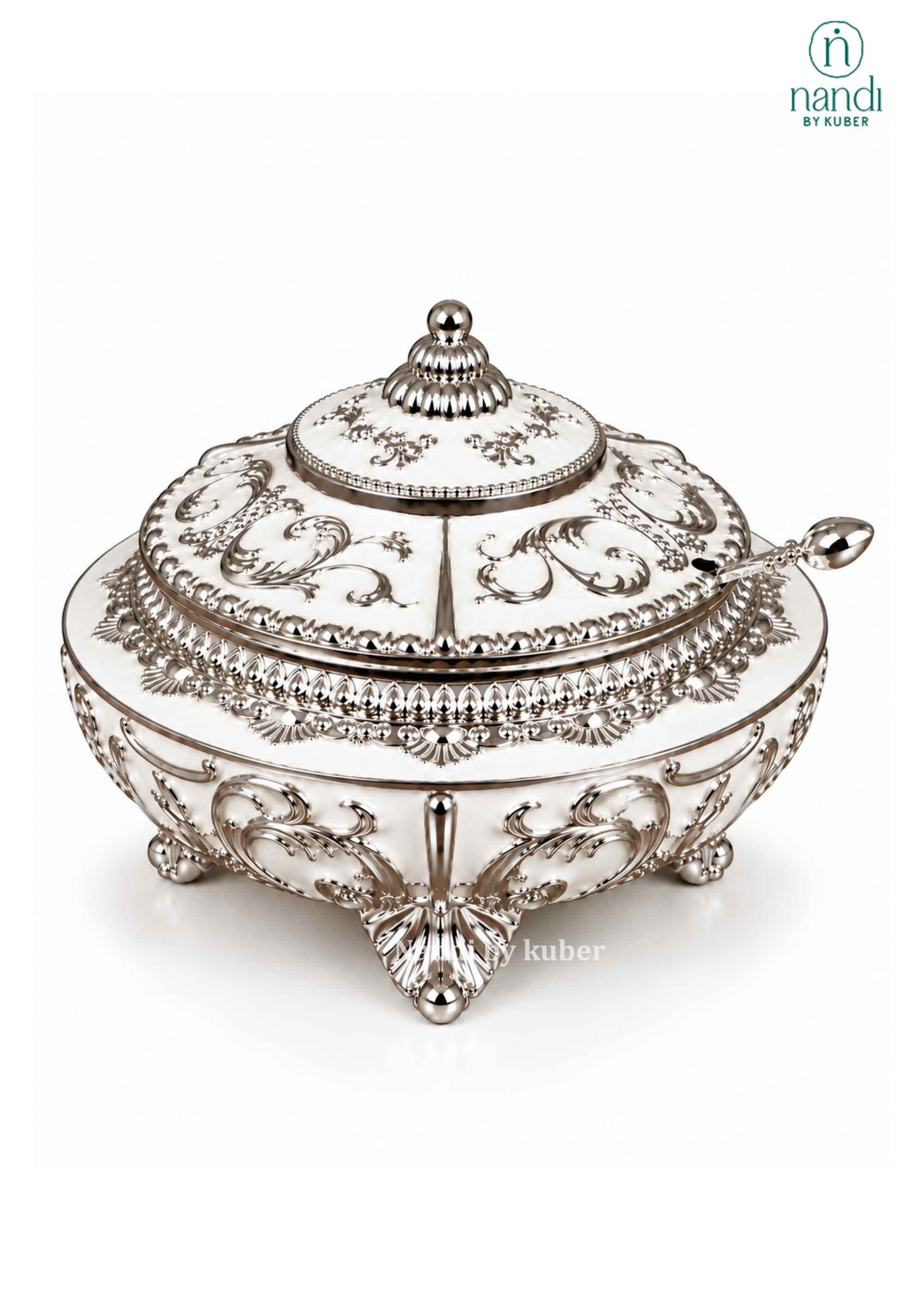 Metal Sugar Pot White - view 2