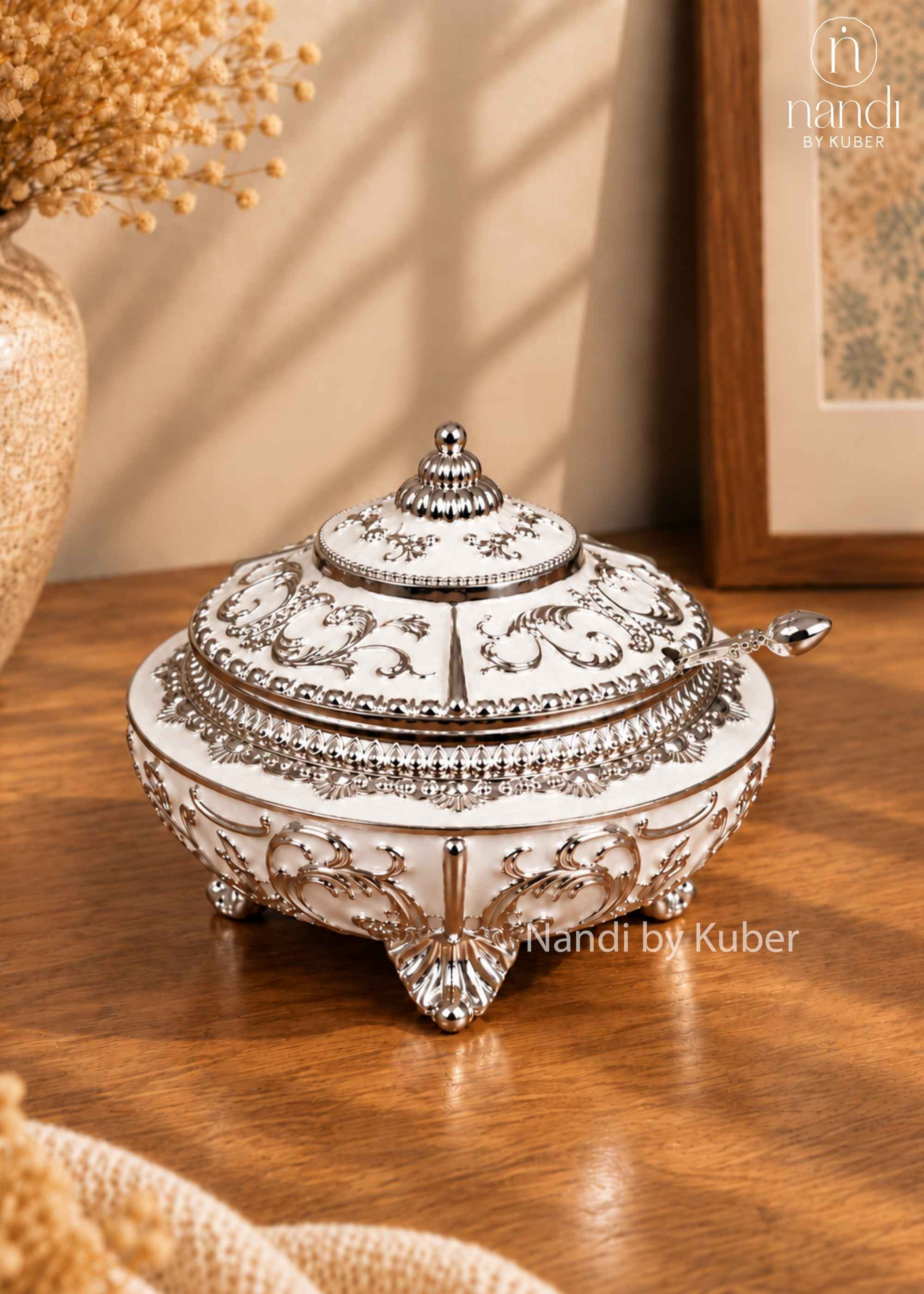 Metal Sugar Pot White - view 3