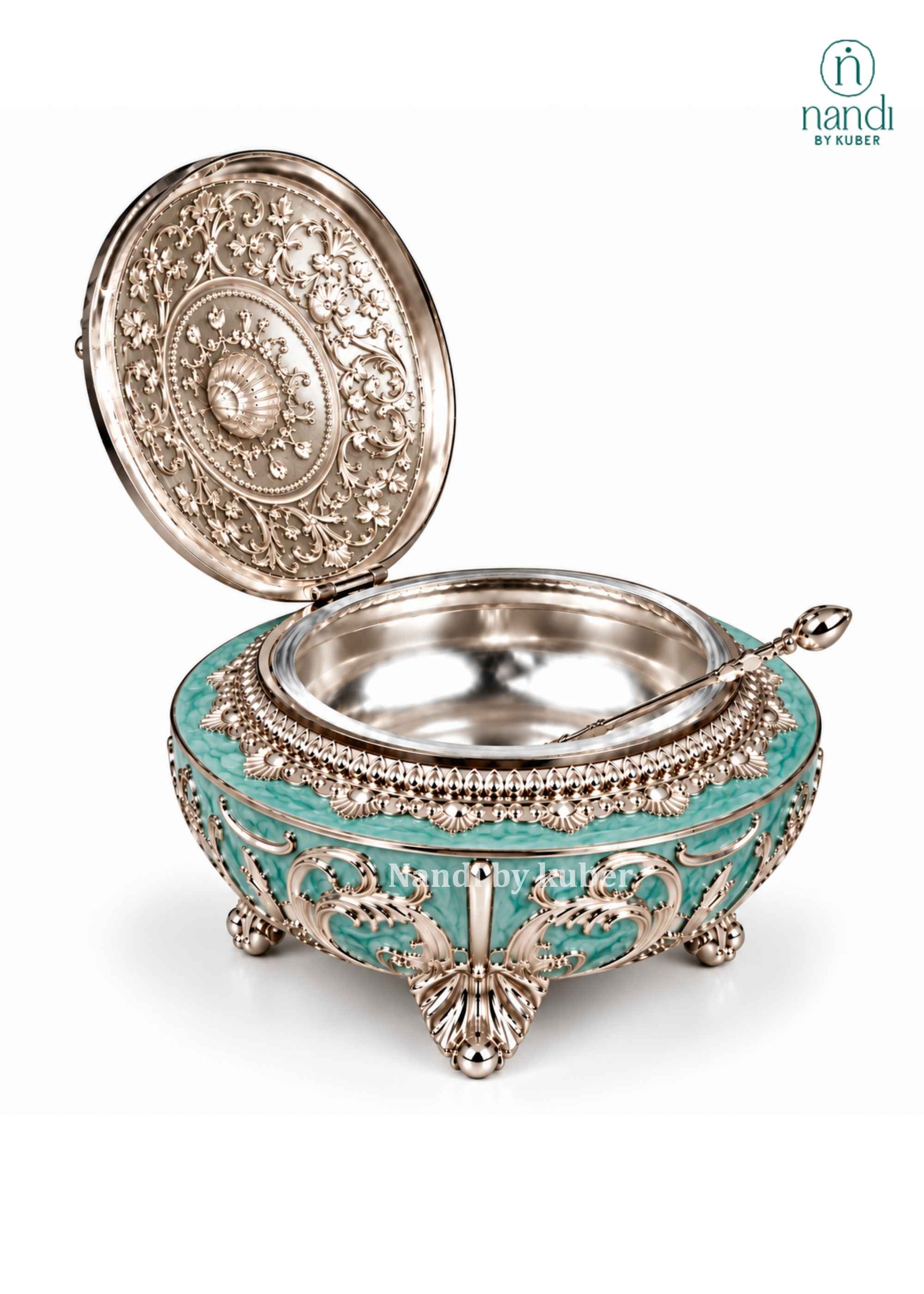 White Metal Sugar Pot