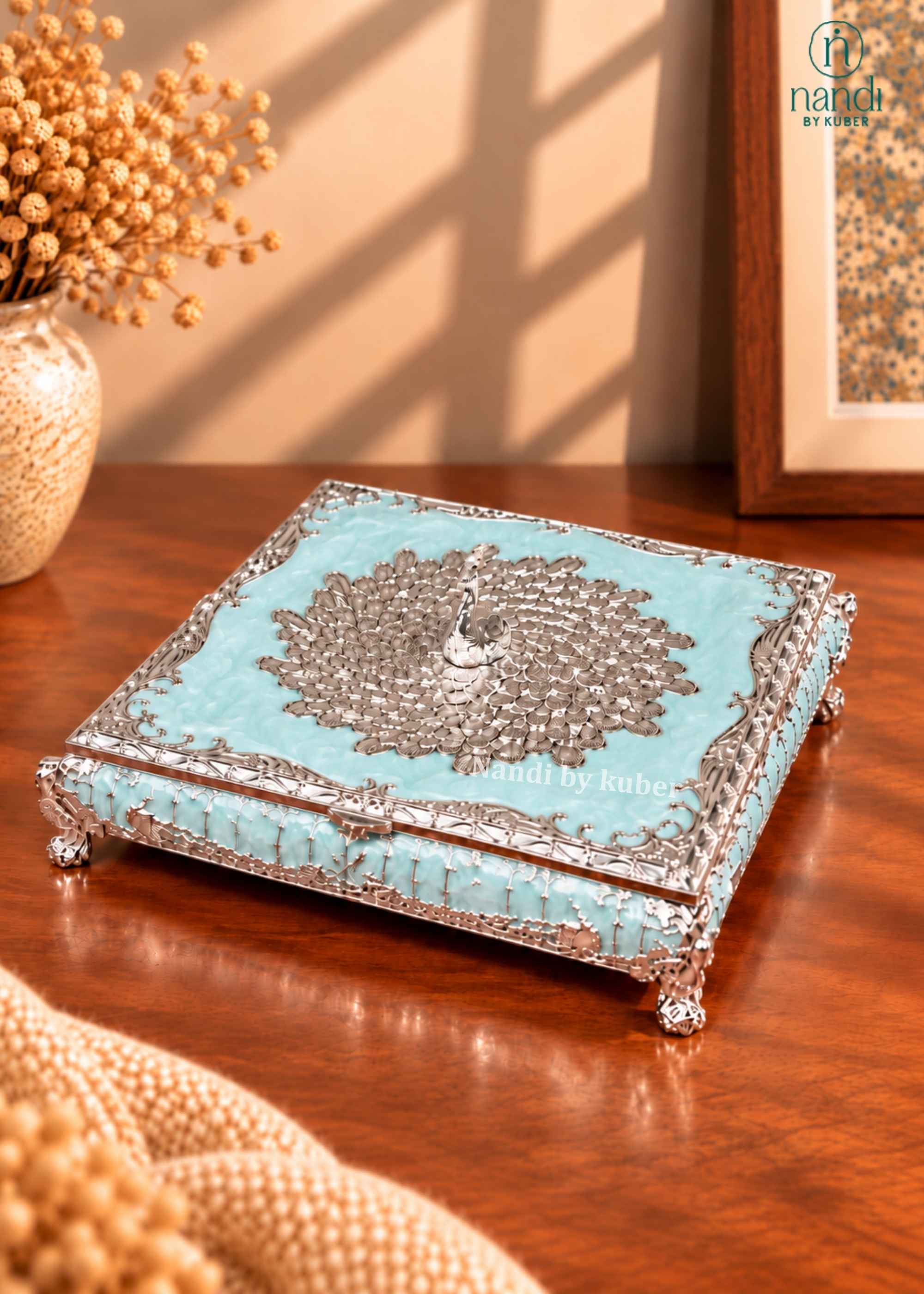 Metal Box Square Turquoise - view 1