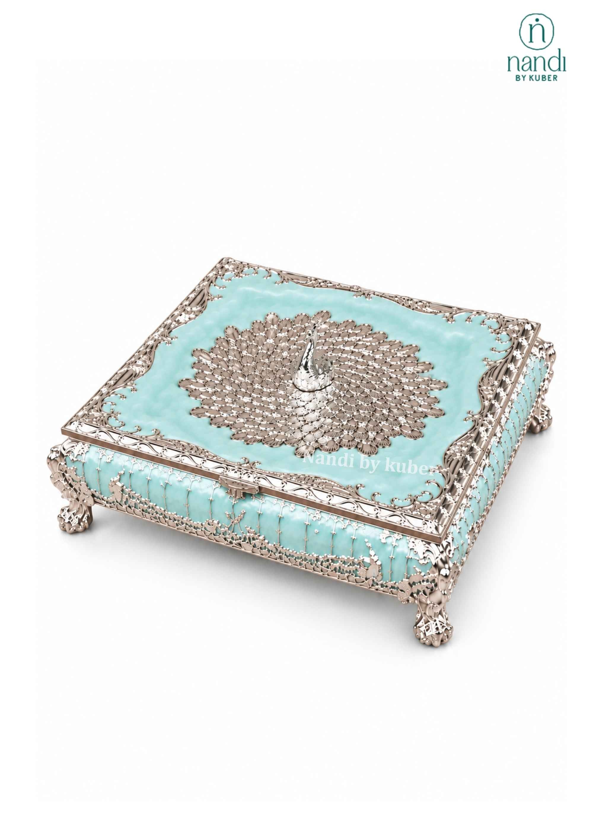 Metal Box Square Turquoise - view 2