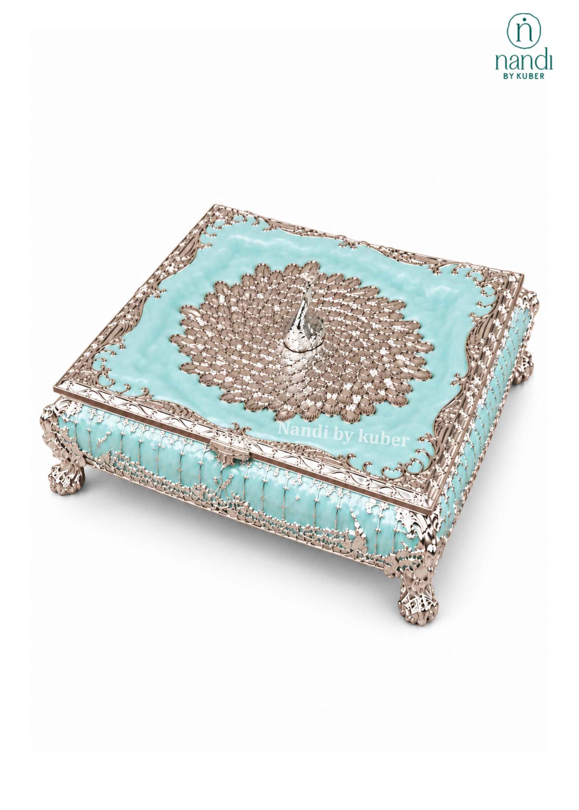 Metal Box Square Turquoise - view 3