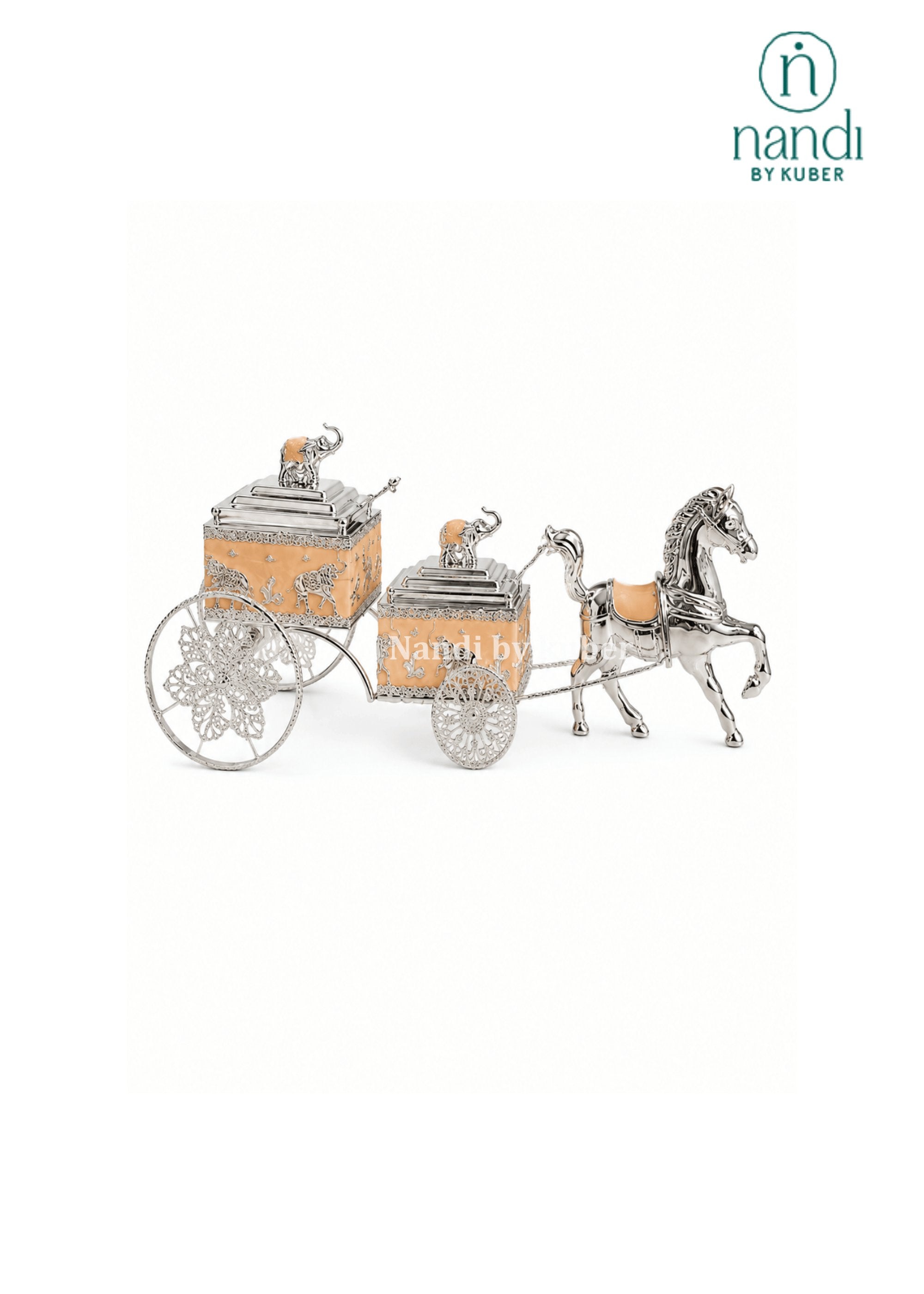 White Metal Horse Rath Bowl Peach - view 3