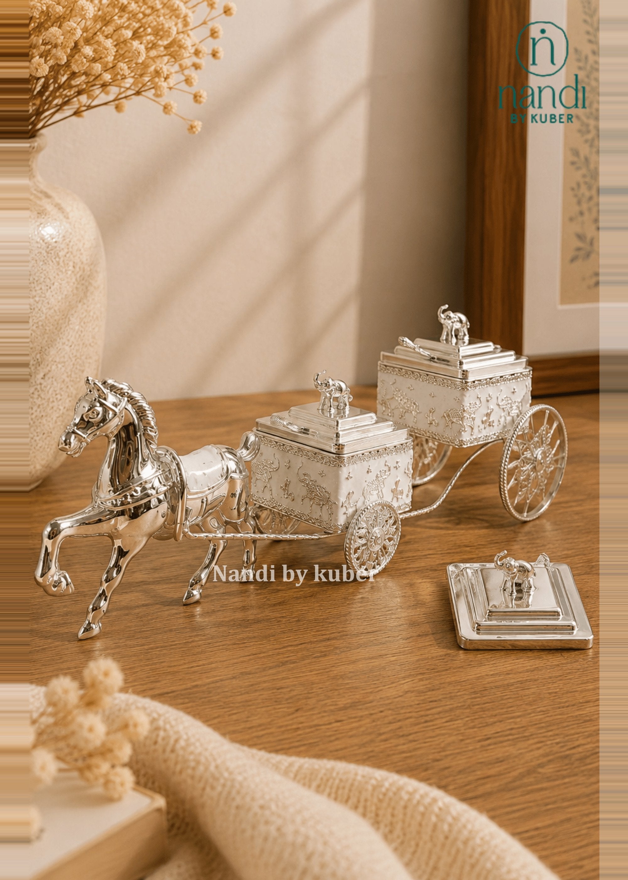 White Metal Horse Rath Bowl White - view 2