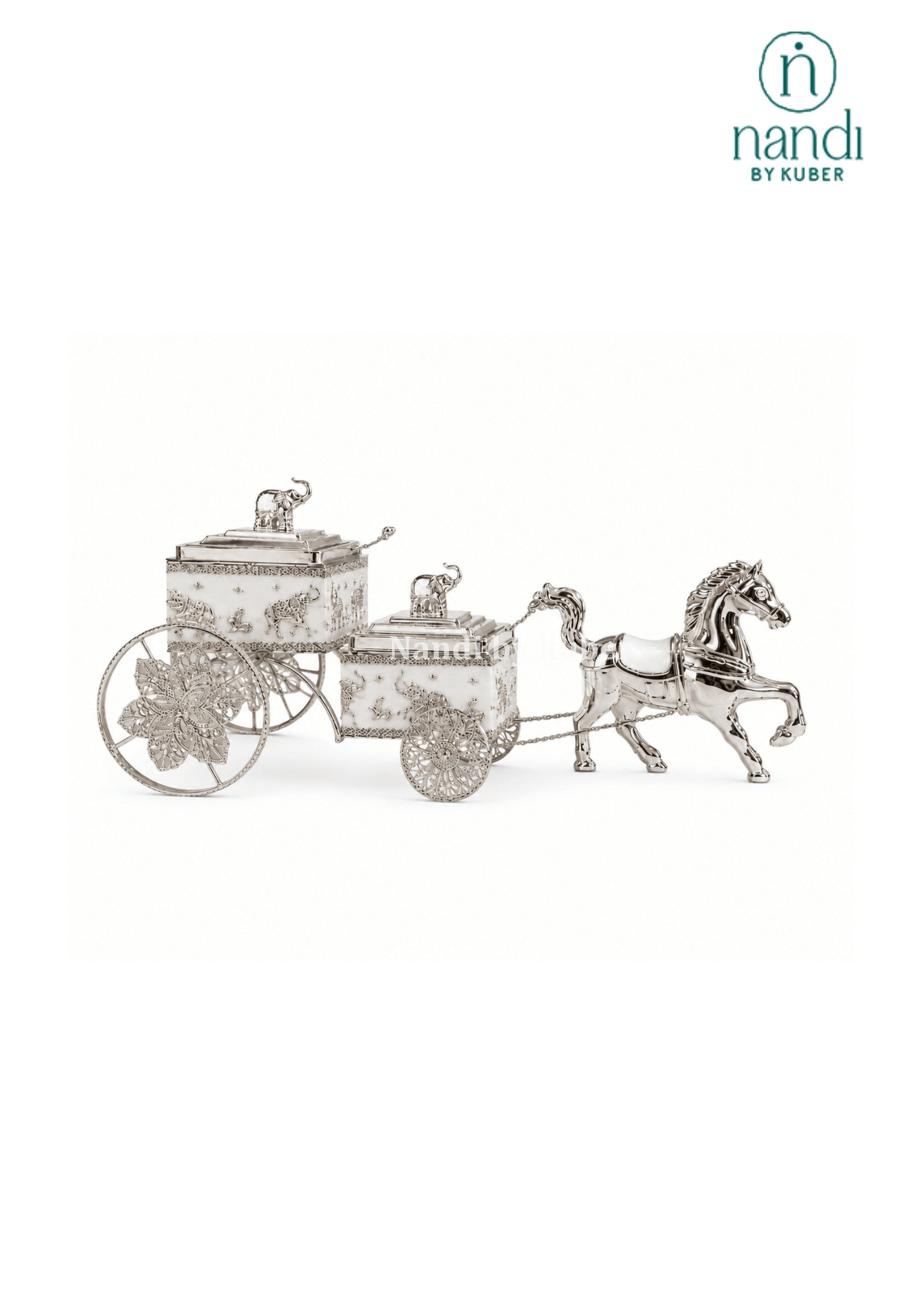 White Metal Horse Rath Bowl White - view 3