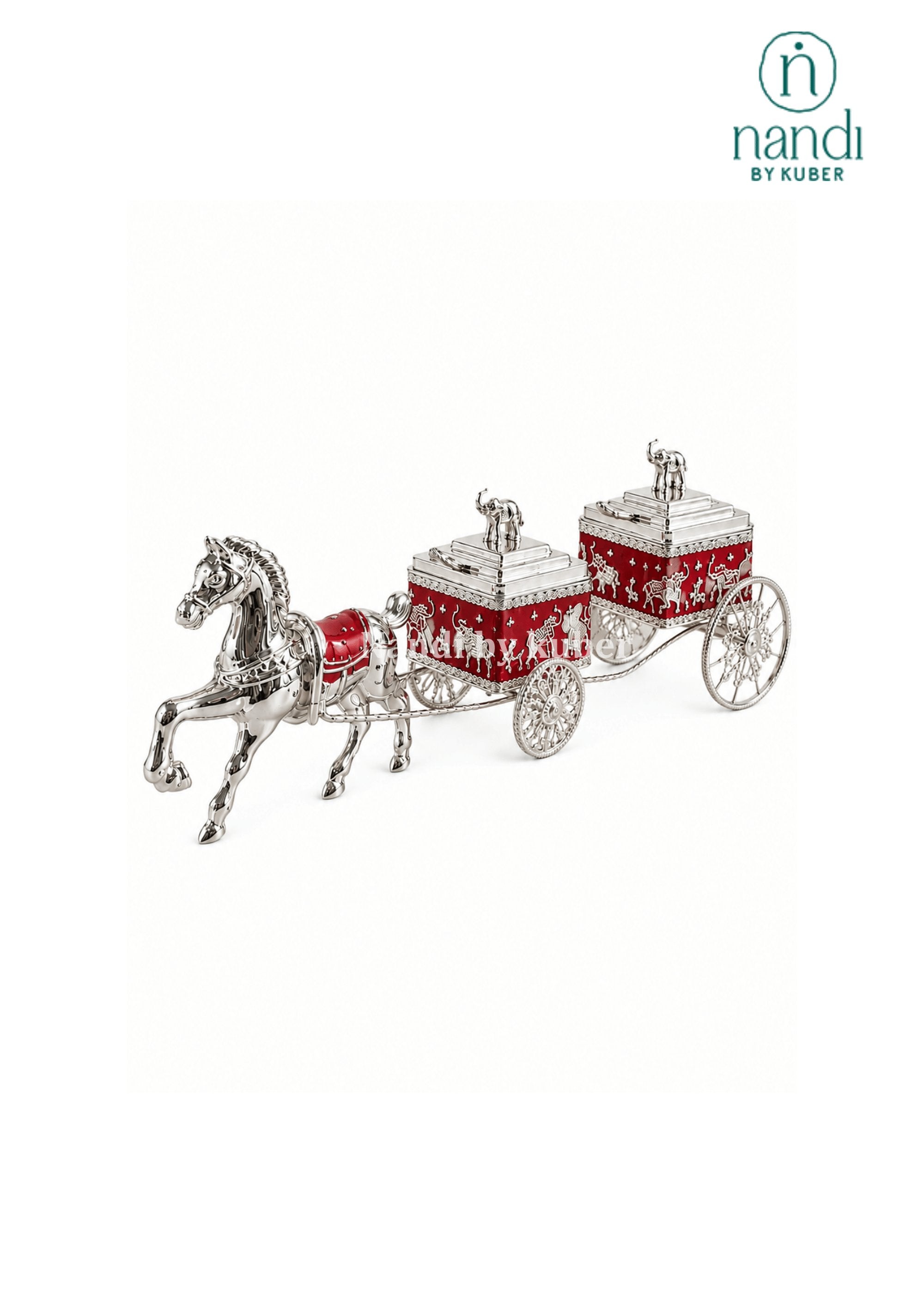 White Metal Horse Rath Bowl Red - view 1