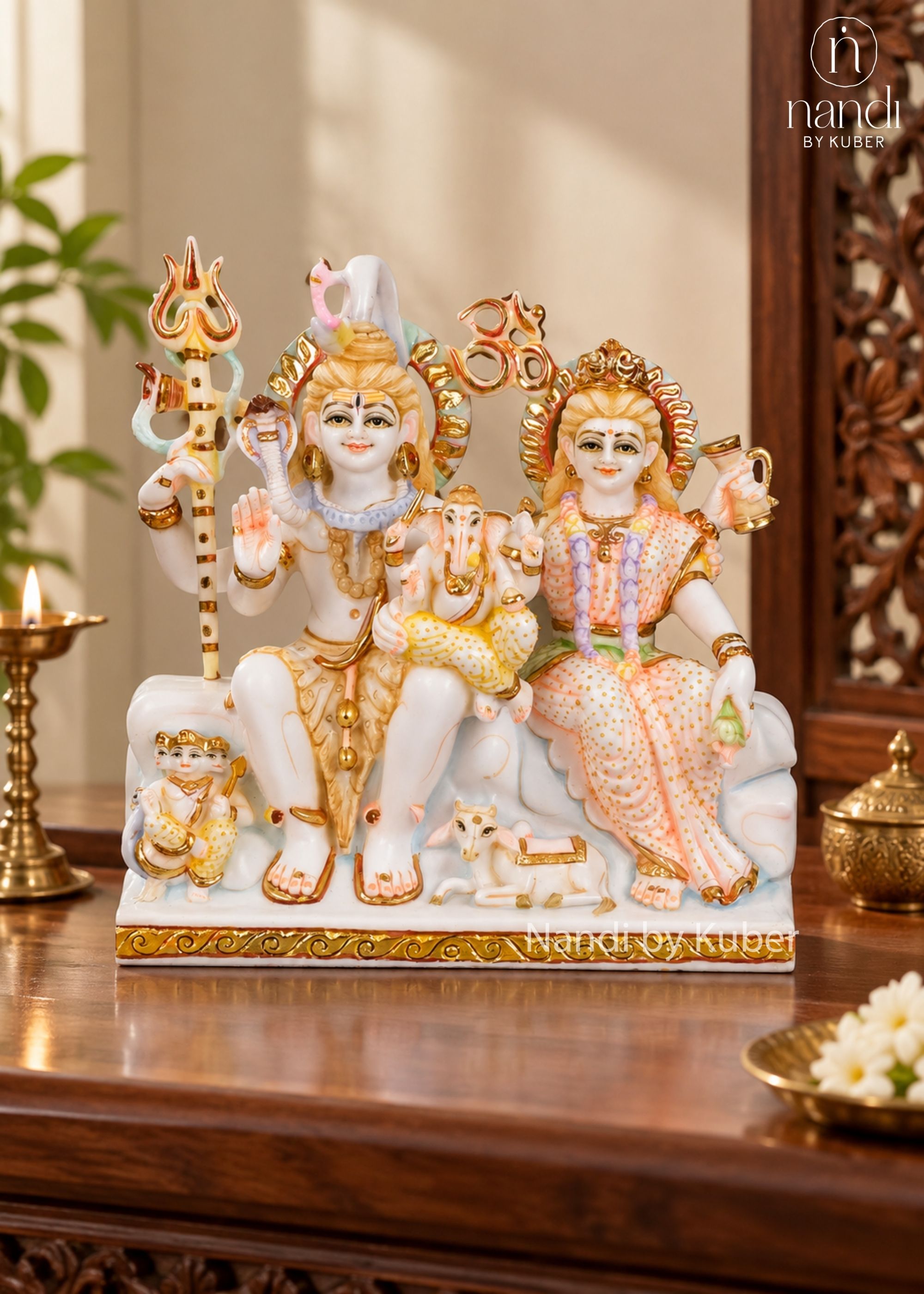 Culture Marble Shiva Family - angle 2