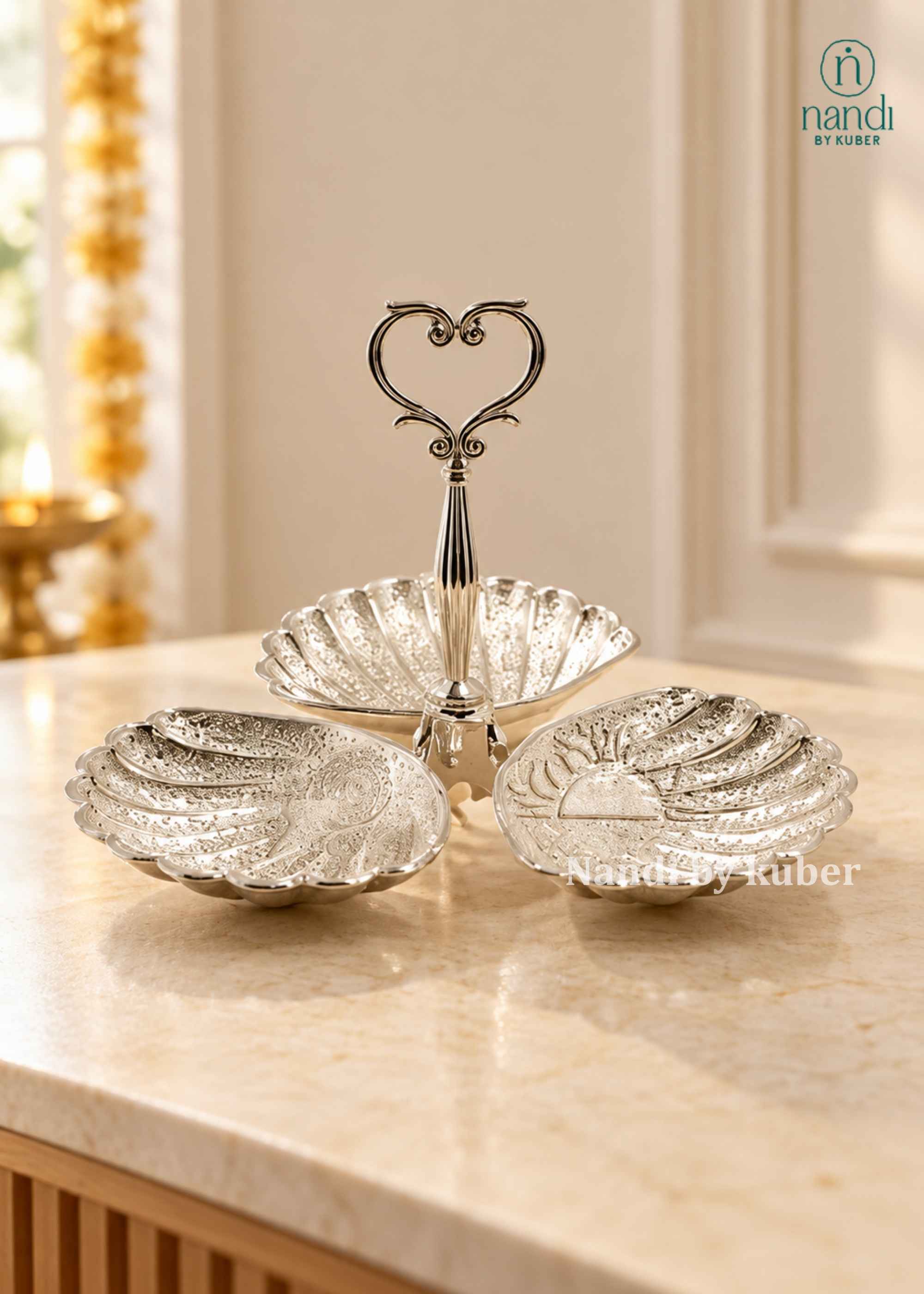 Metal 3 Shell Plate With Handle - angle 2