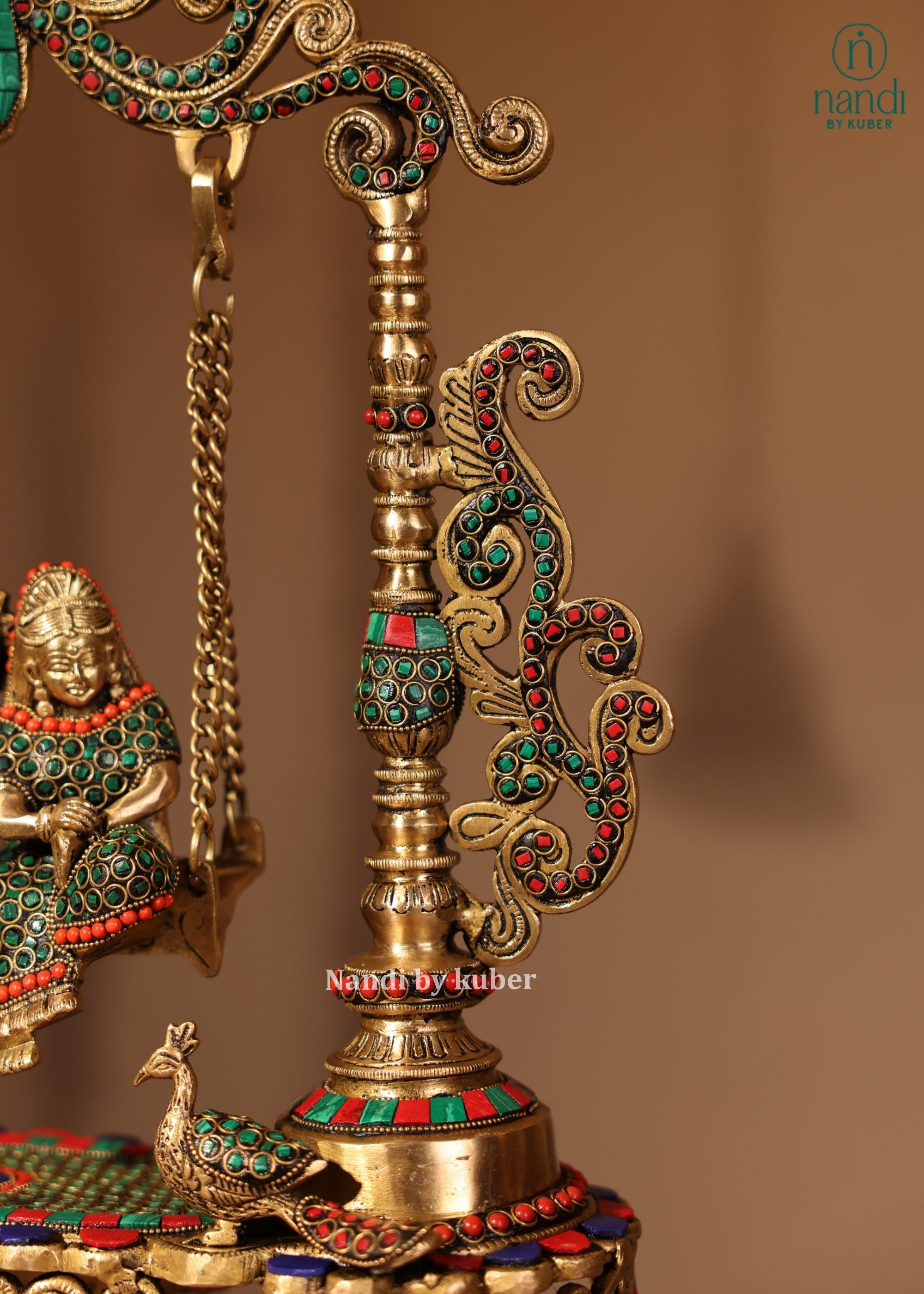 Brass Radha Krishna Swing - lifestyle view