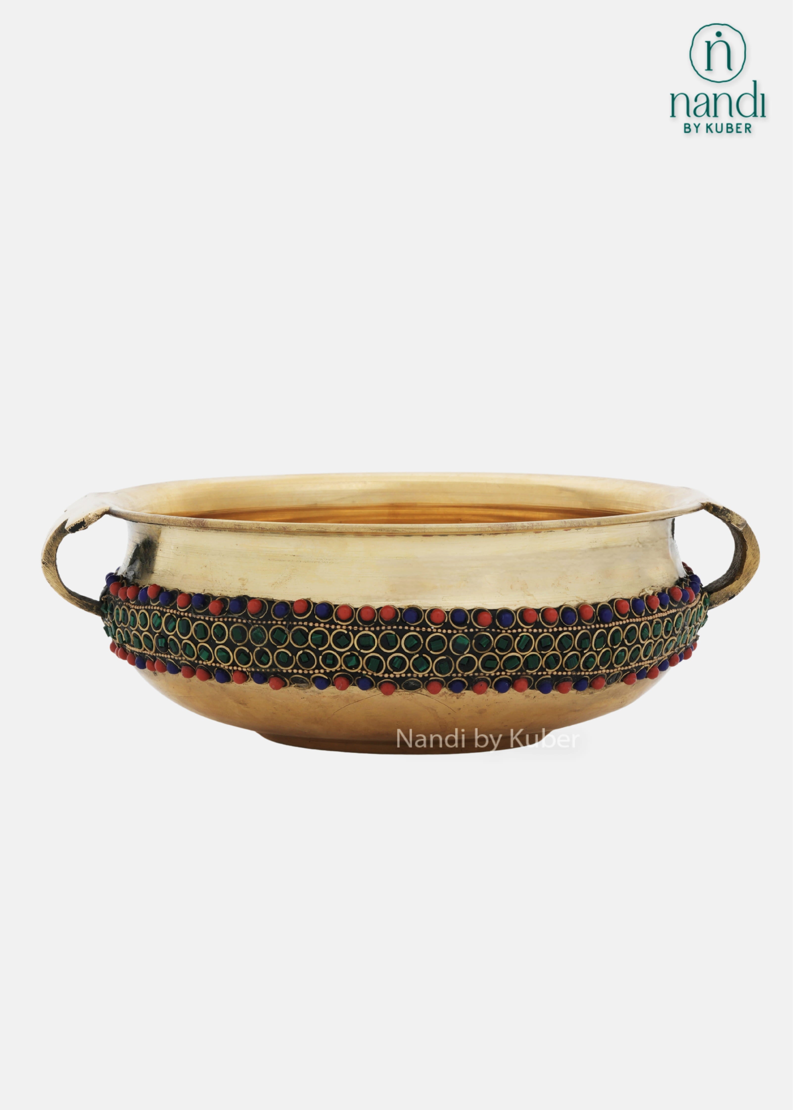 Brass Sheet Urli  Ring Stone
