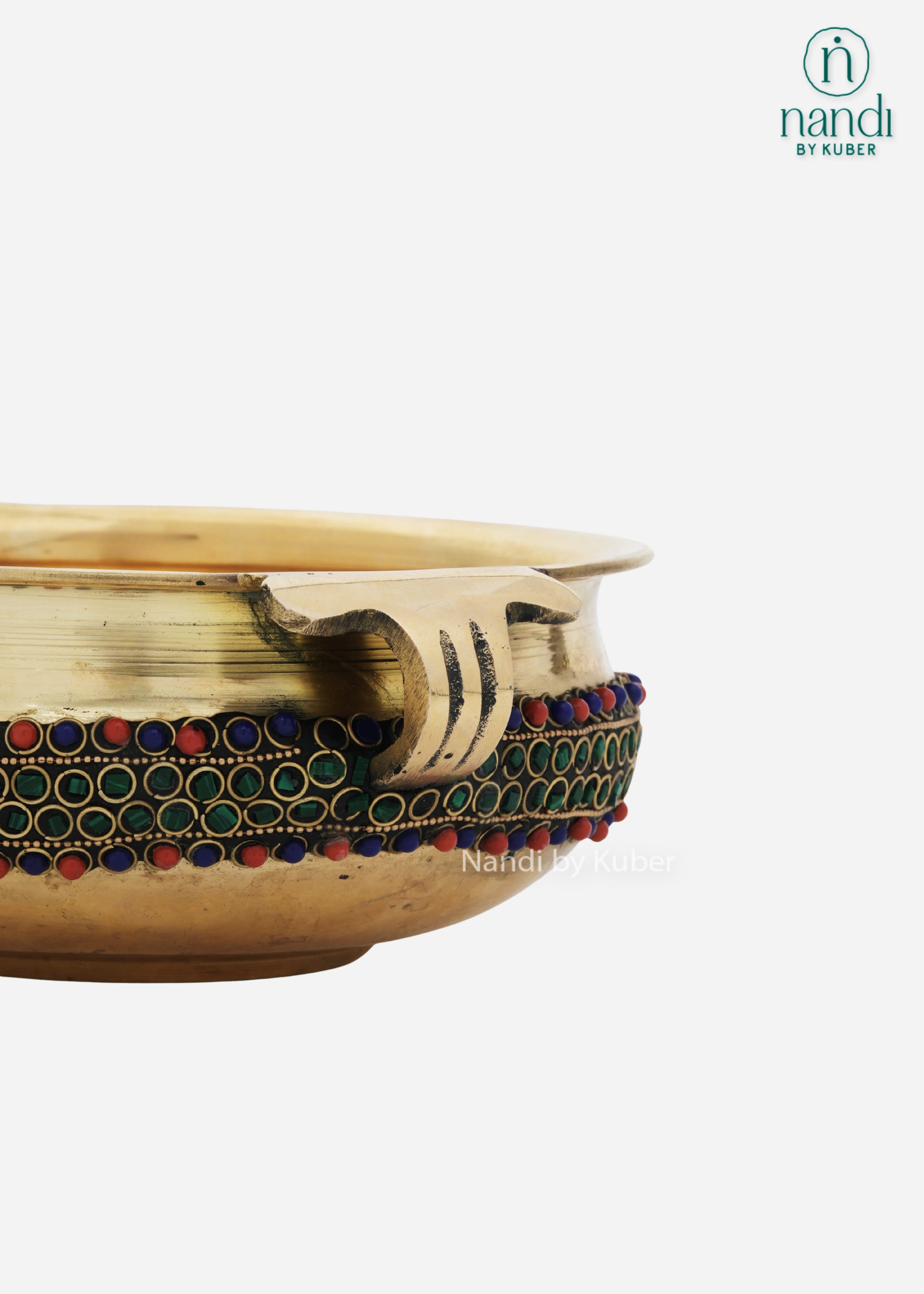 Brass Sheet Urli  Ring Stone