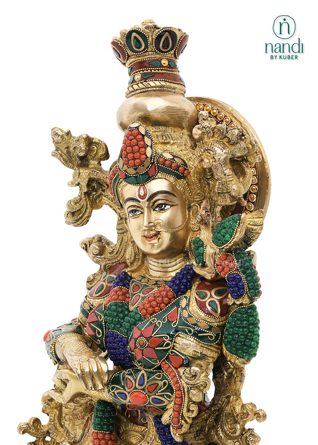 Brass Radha with Ring Stone