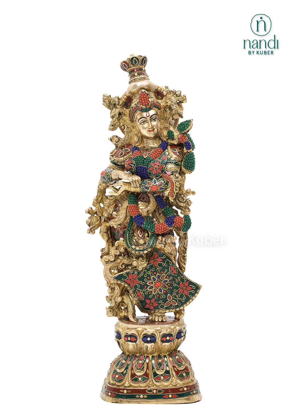 Brass Radha with Ring Stone