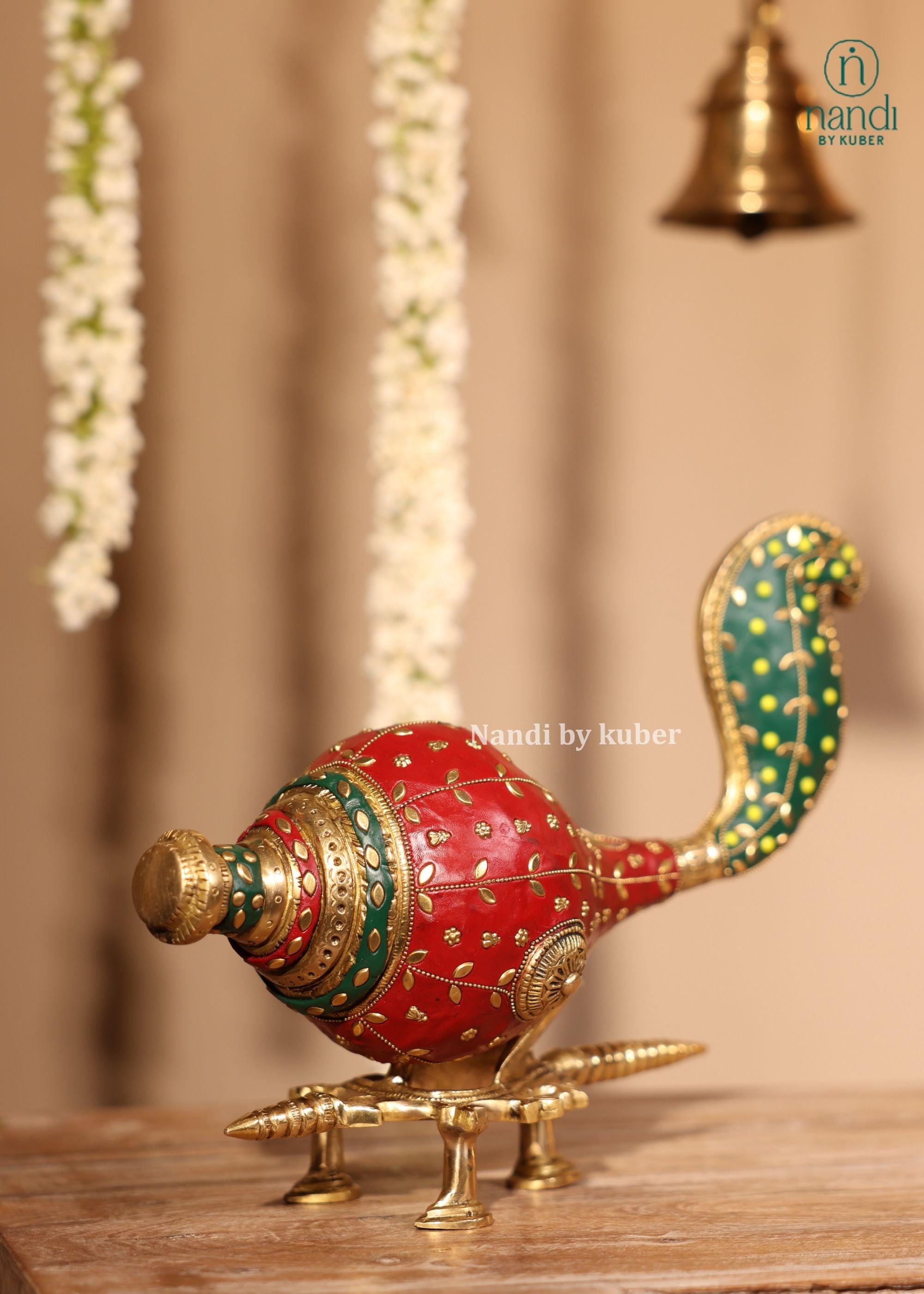 Brass Shank on Stand - front view