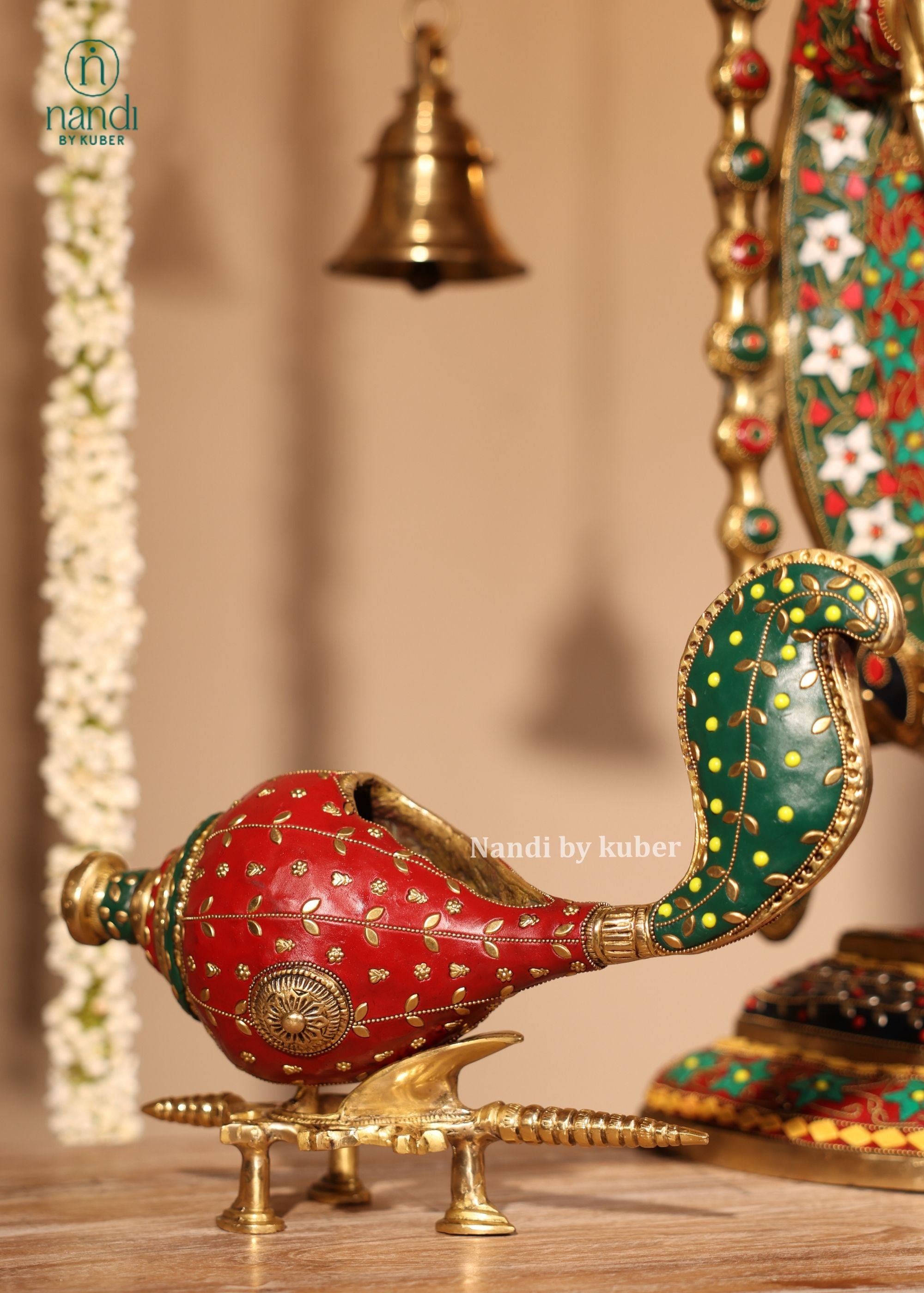 Brass Shank on Stand - side view