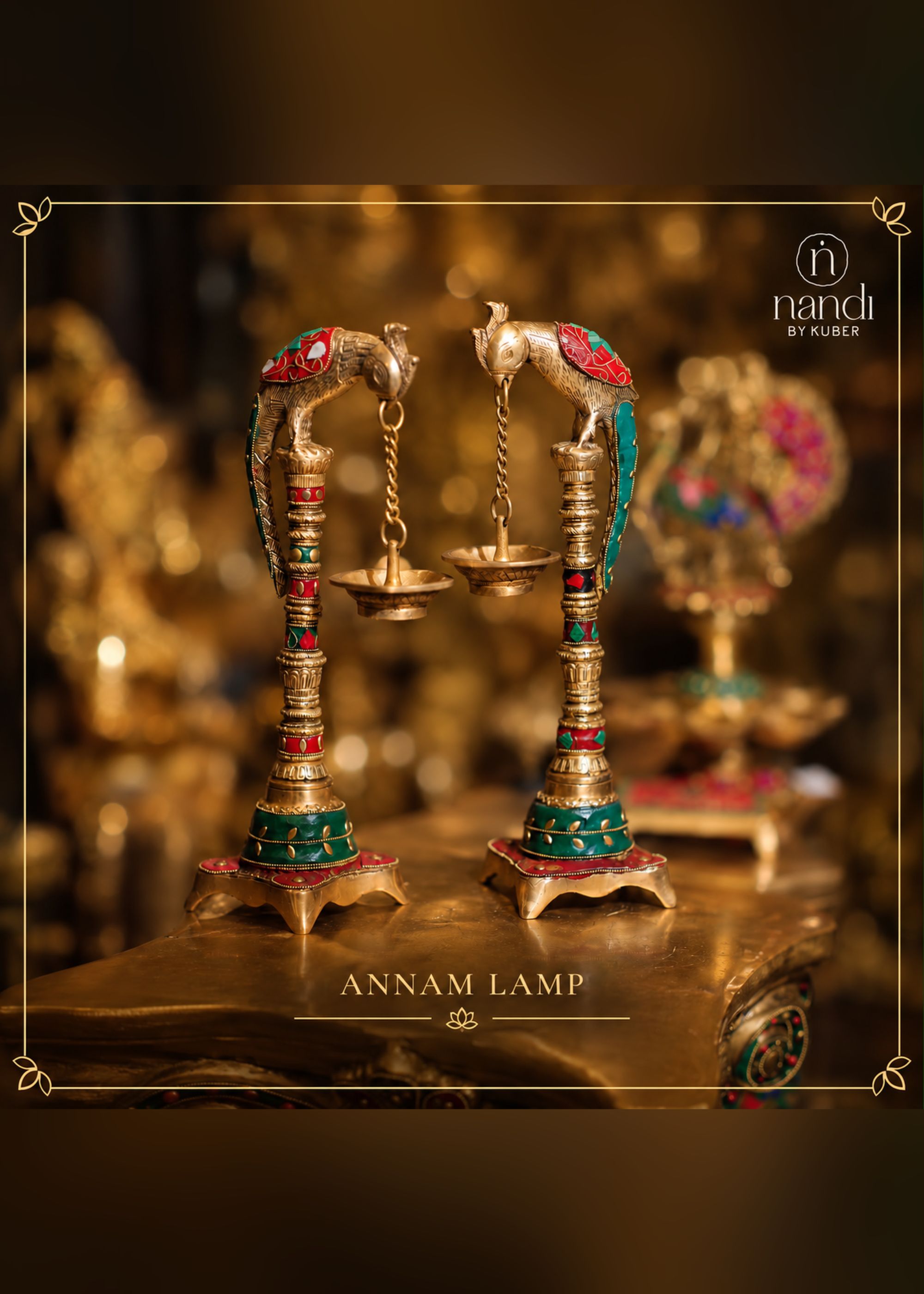 Brass Parrot Lamp - angle 4