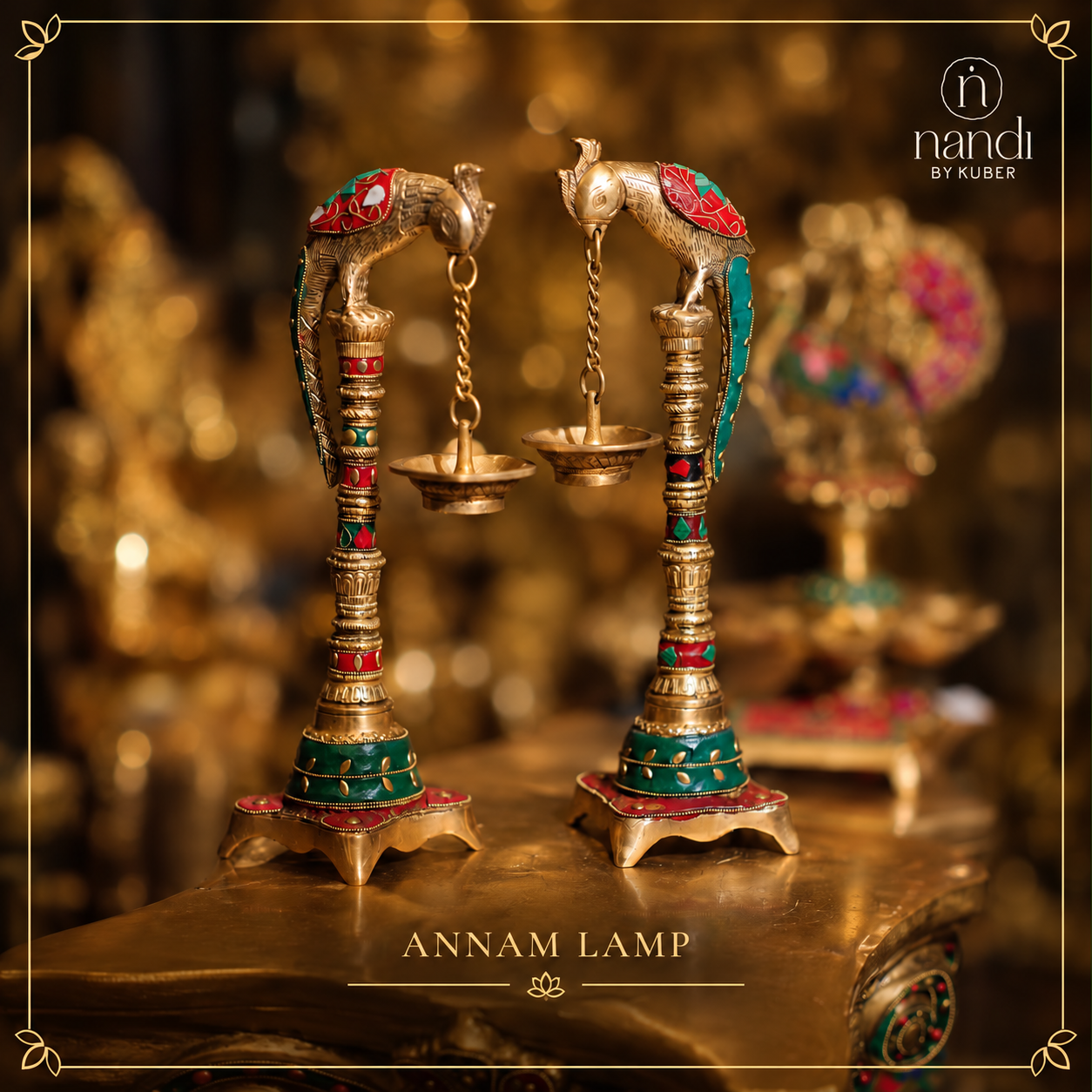 Brass Parrot Lamp - angle 3