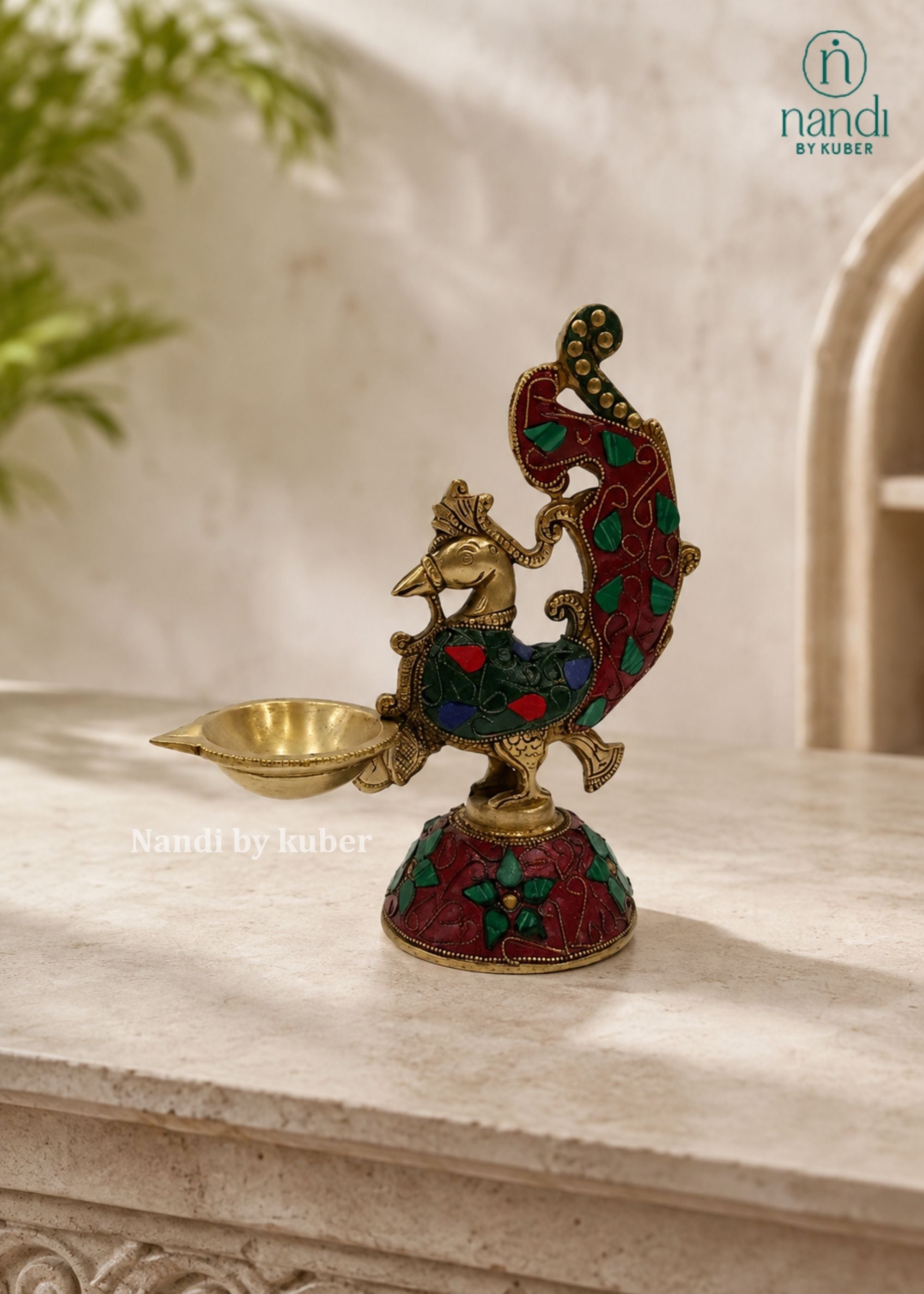 Brass Annam Diya - front view