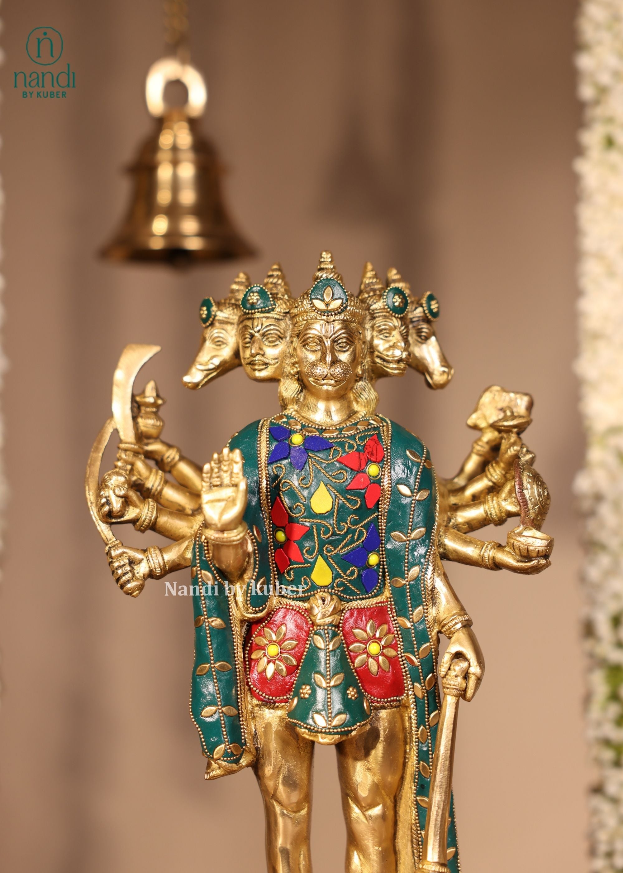 Brass Panchmukhi Hanuman Standing - additional view