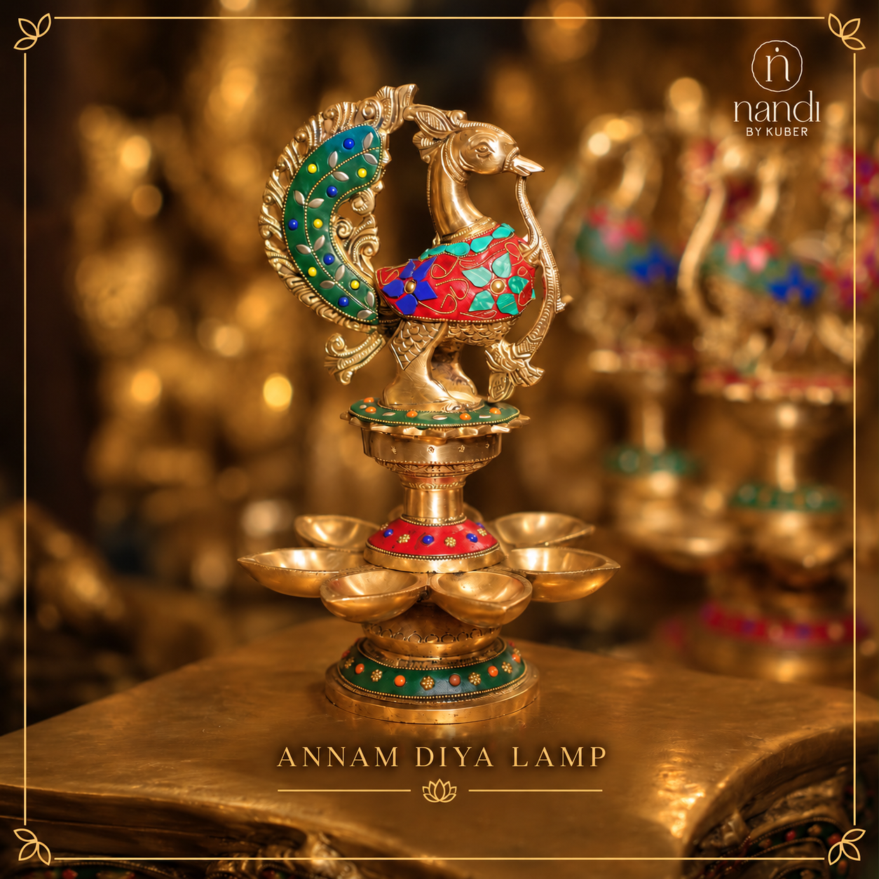 Brass Annam Diya - angle 3