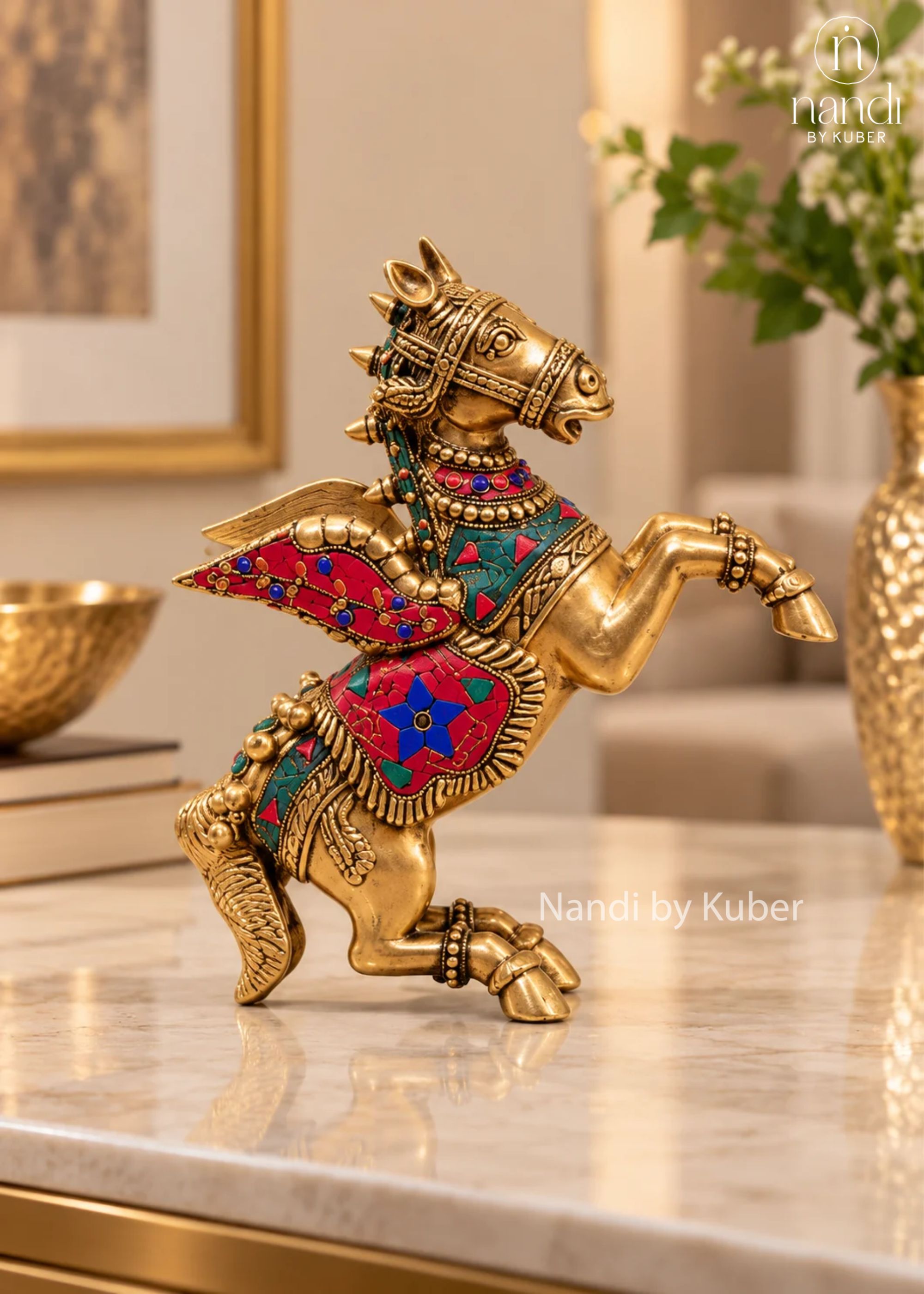 Brass Horse With Wing - angle 3