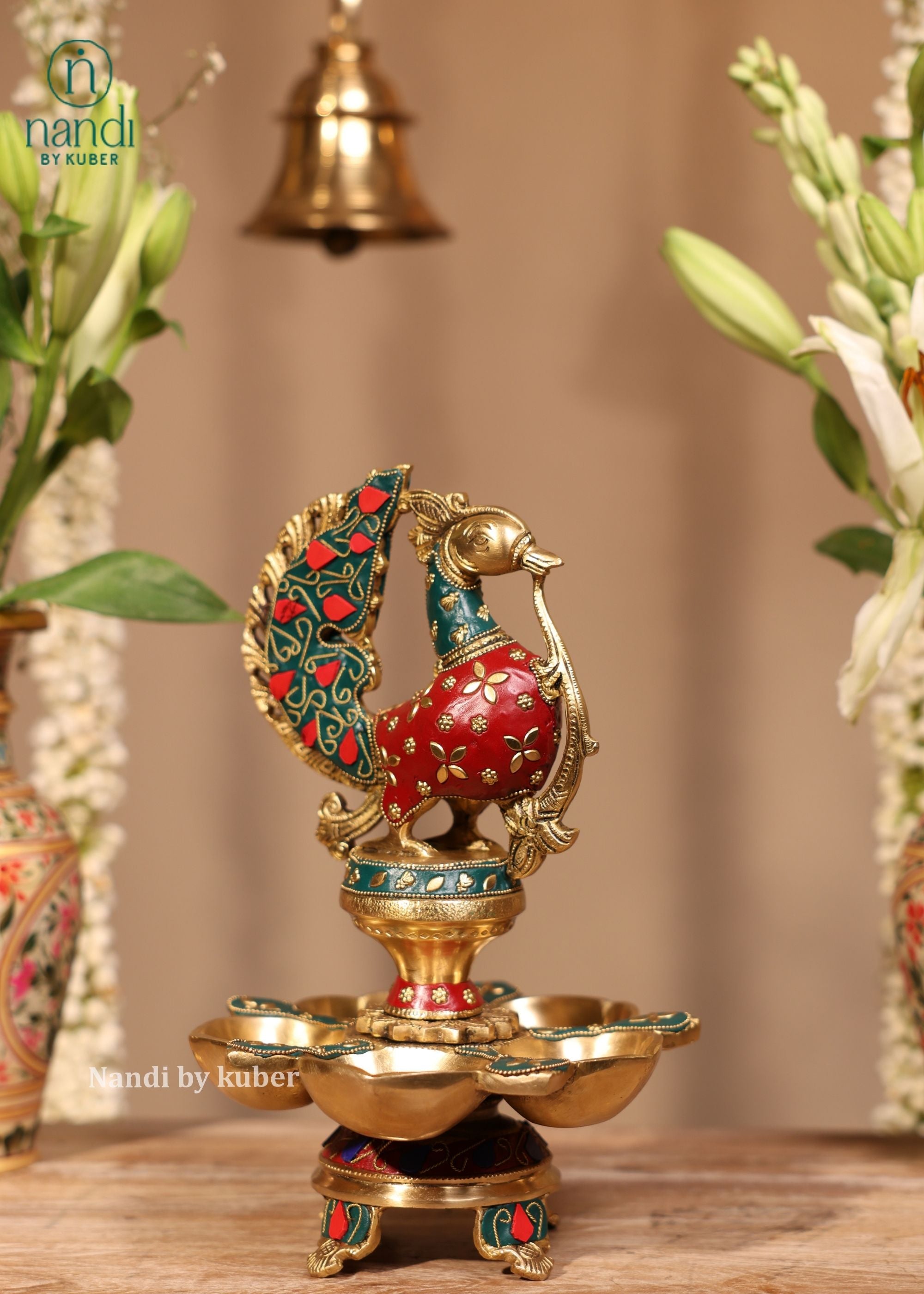 Brass Annam Deepak - front view