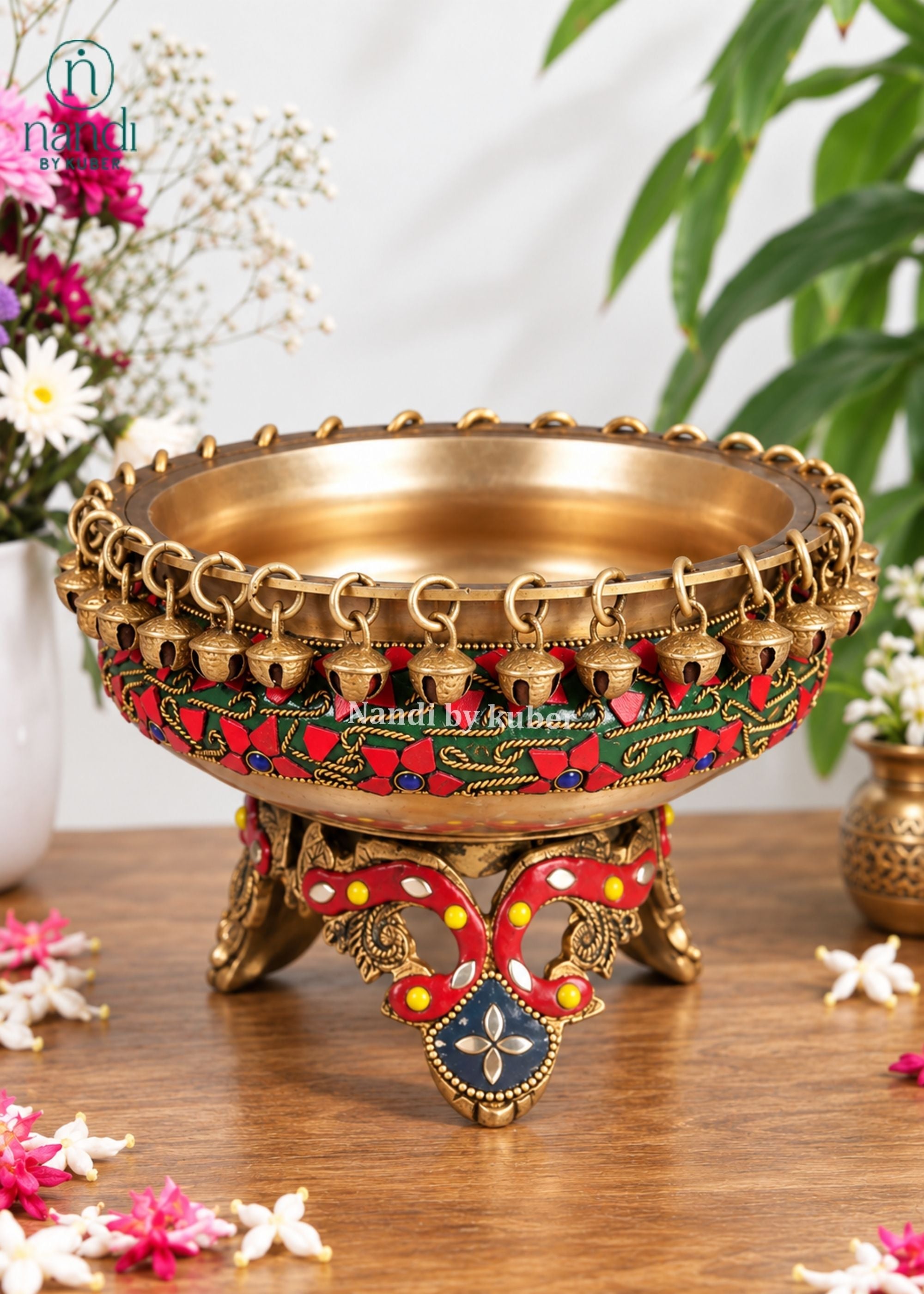 Brass Urli Ghungroo - angle 2